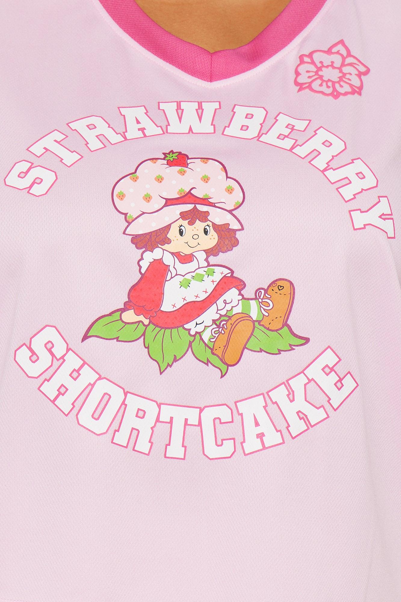 Strawberry Shortcake Striped Jersey Tee - Pink/combo Product Image