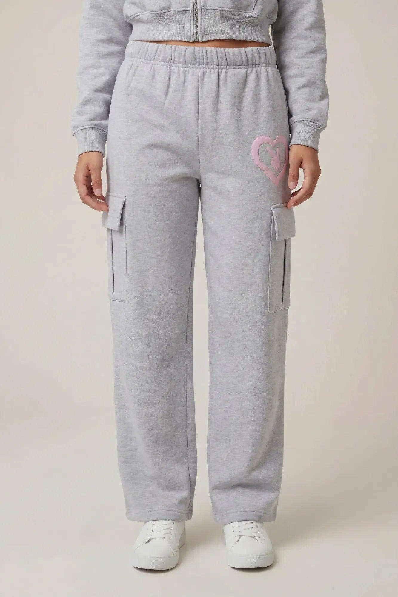 Playboy Fleece Wide Leg Cargo Sweatpant Female Product Image