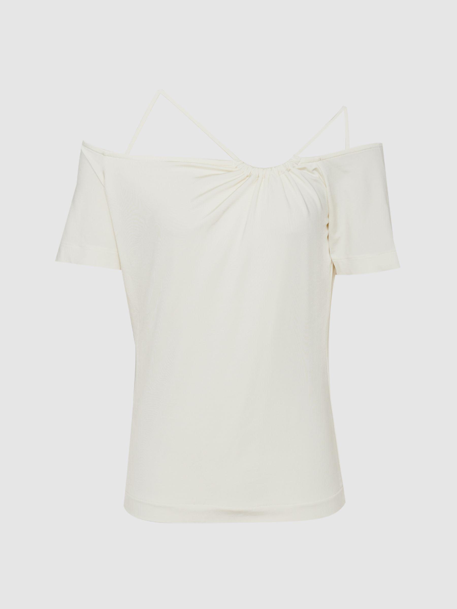 Off-Shoulder Strap Top in Cream Product Image