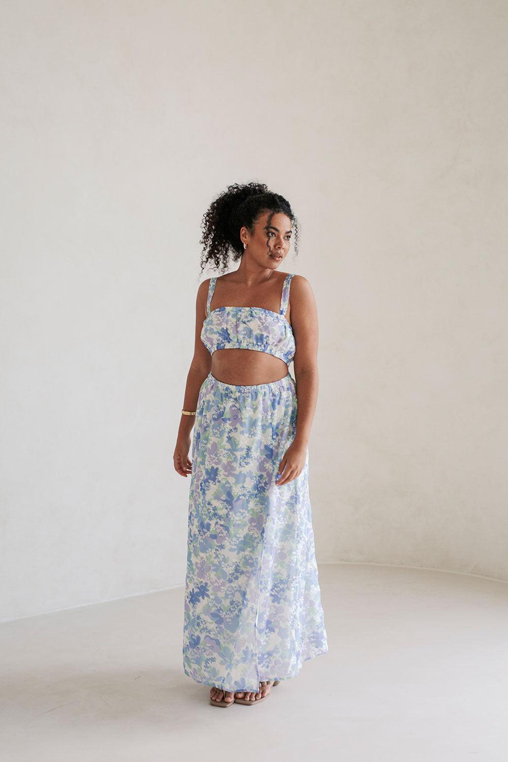 Venesa Skirt - Juniper Floral Product Image