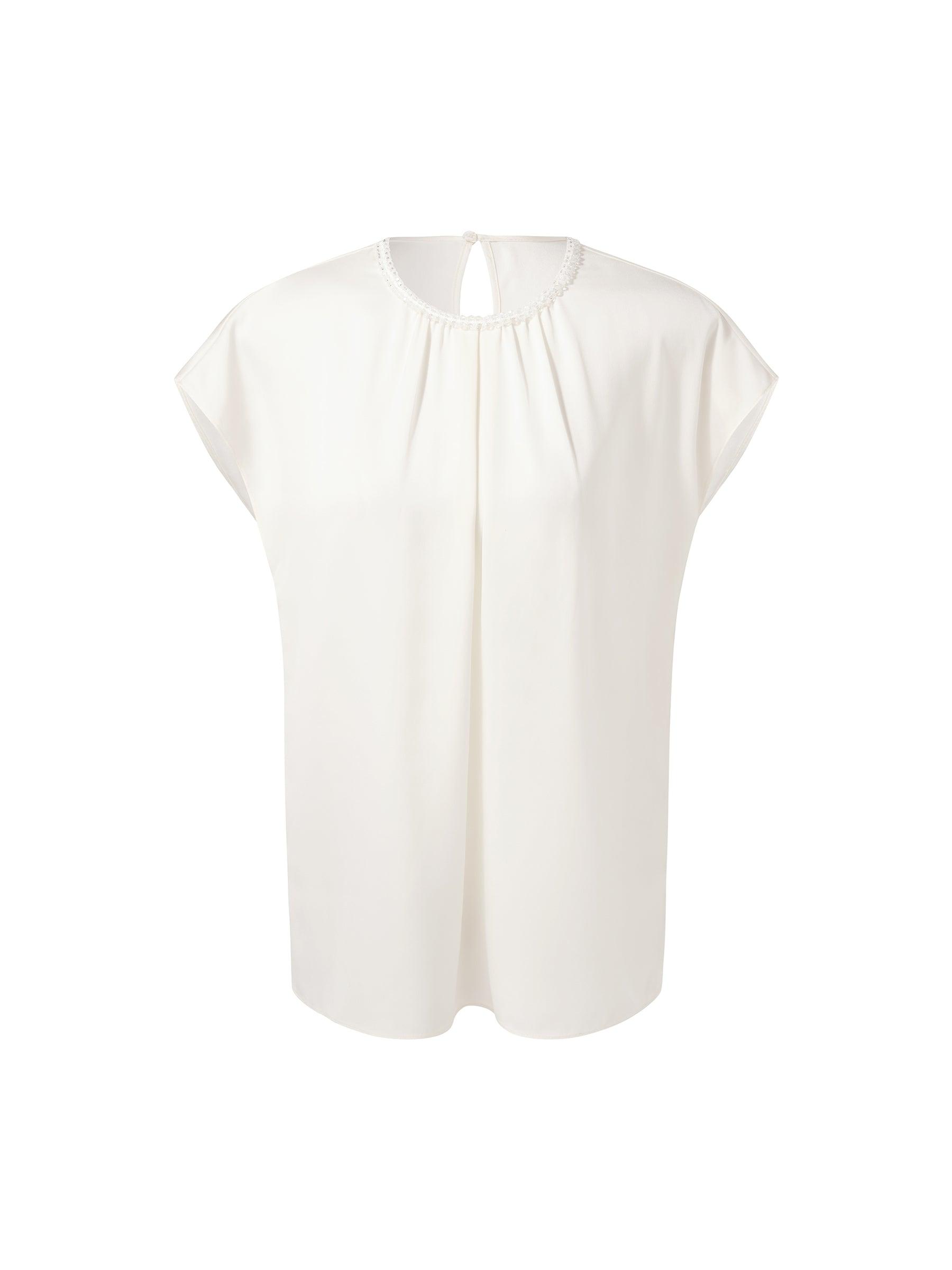 22MM Mulberry Silk Beaded Neck Women Top Product Image