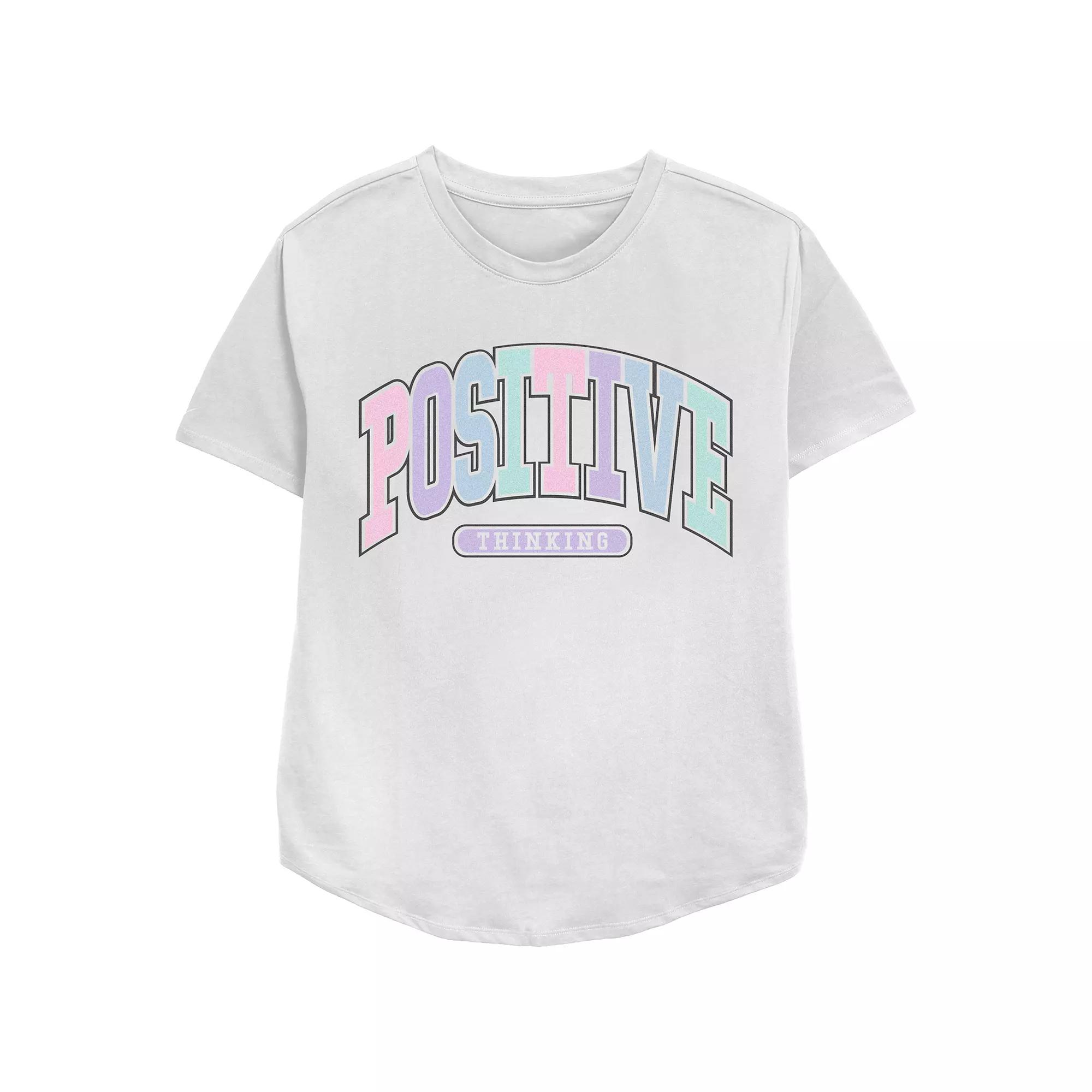 Women's Positive Thinking Relaxed Fit Graphic Tee, Girl's,  Product Image