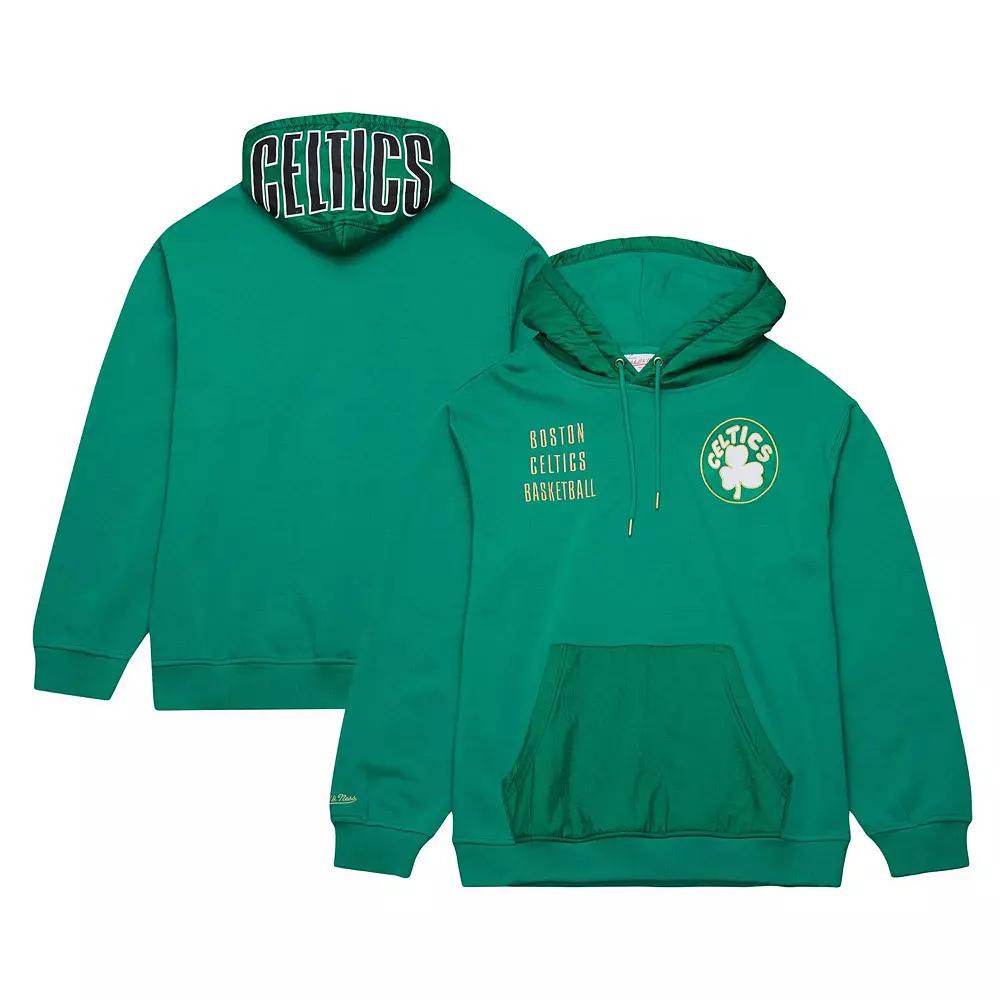 Men's Mitchell & Ness Kelly Green Boston Celtics Team OG 2.0 Vintage Logo Fleece Pullover Hoodie,  Product Image