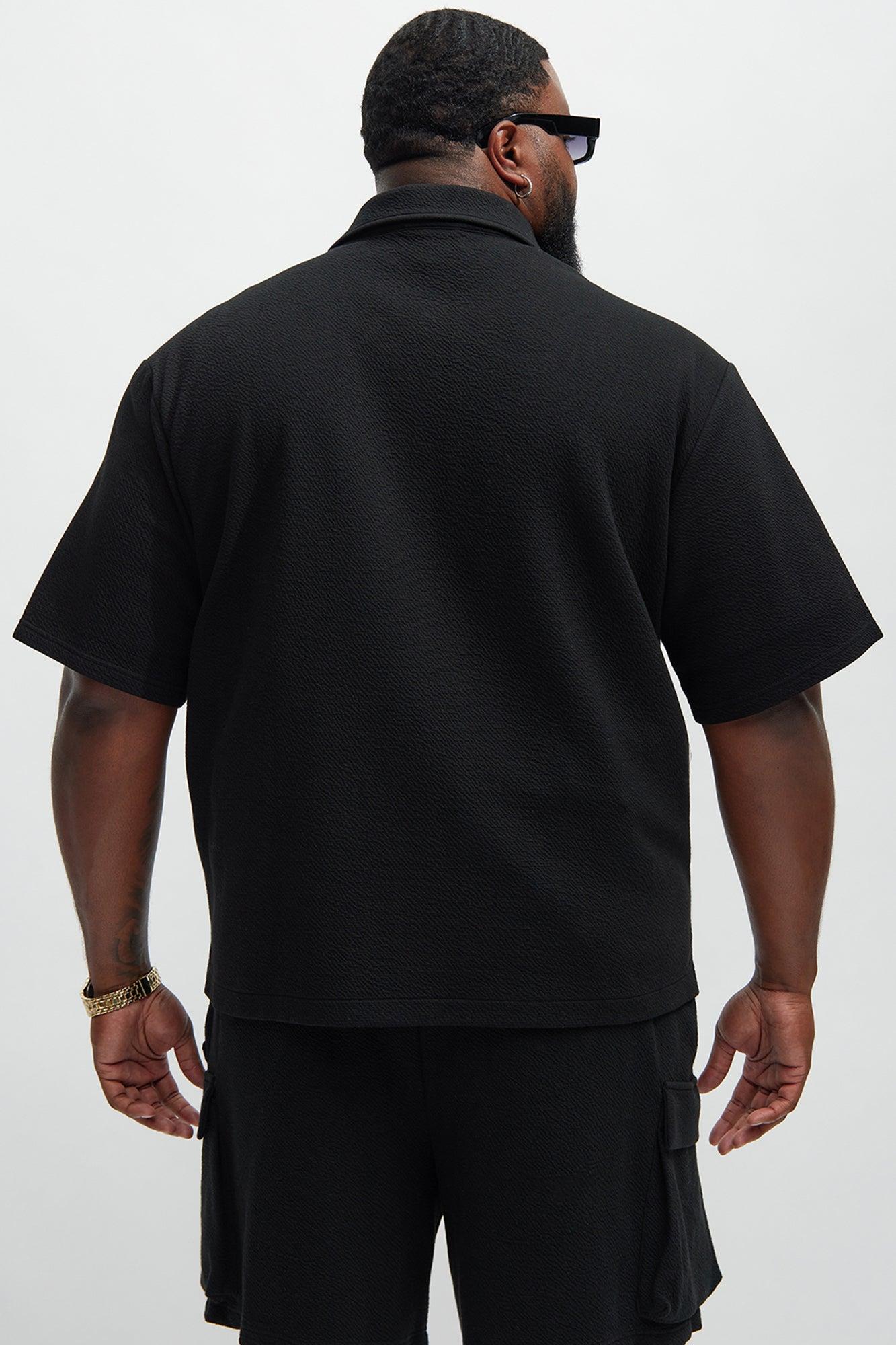 Lewis Zip Up Shirt - Black Product Image