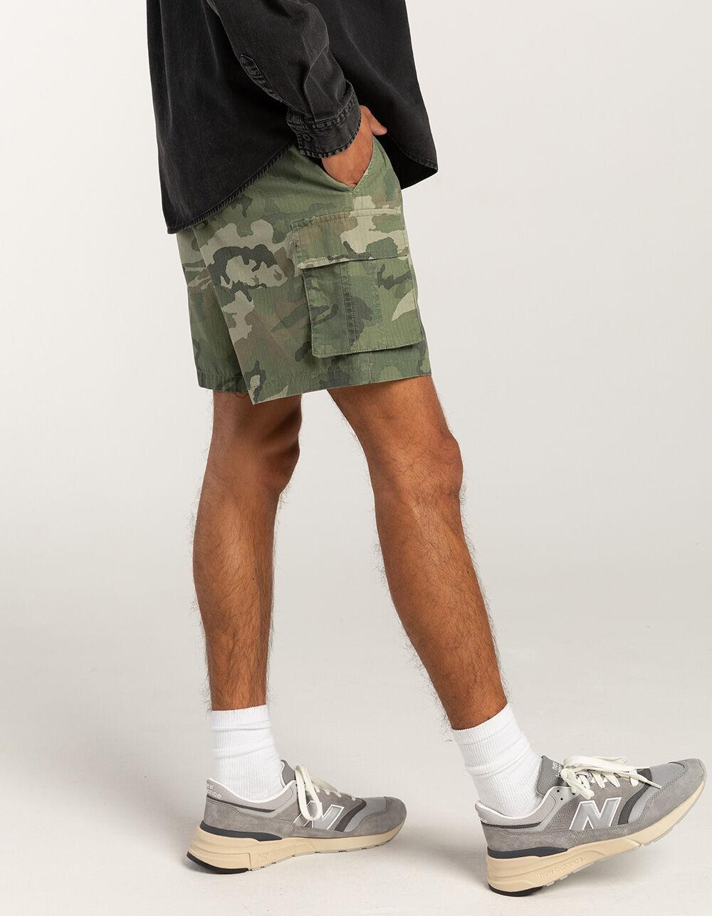 RSQ Mens Ripstop Cargo Pull On Shorts - CAMO GREEN Product Image