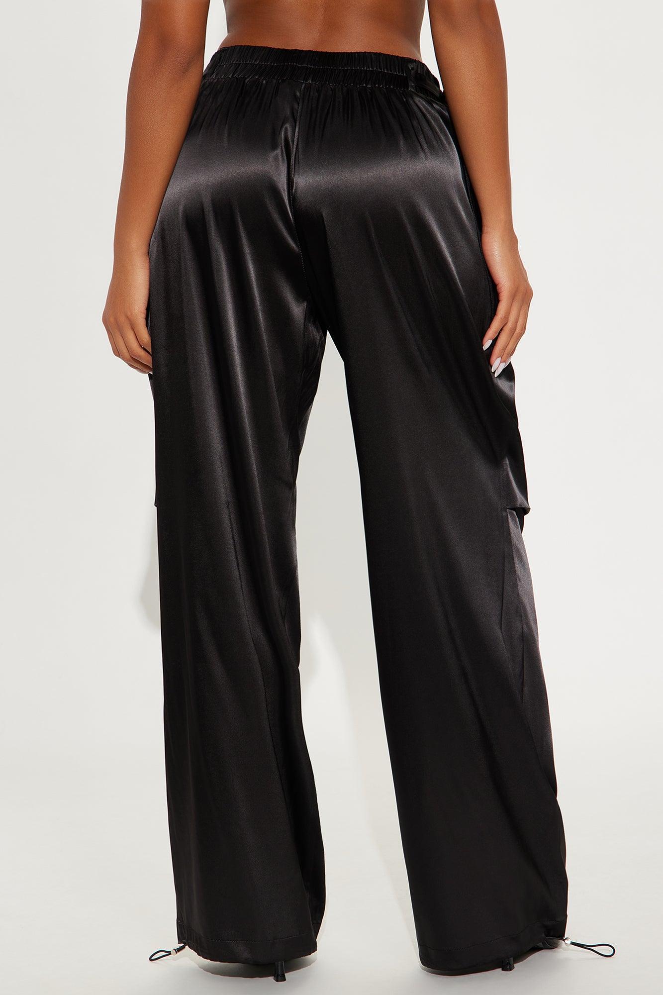 Ambitious Babe Satin Jogger Pant 32 - Black Female Product Image