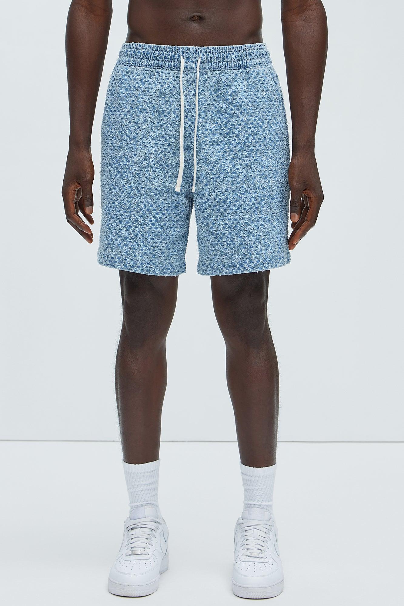 Beck Distressed Casual Shorts - Blue Wash Product Image