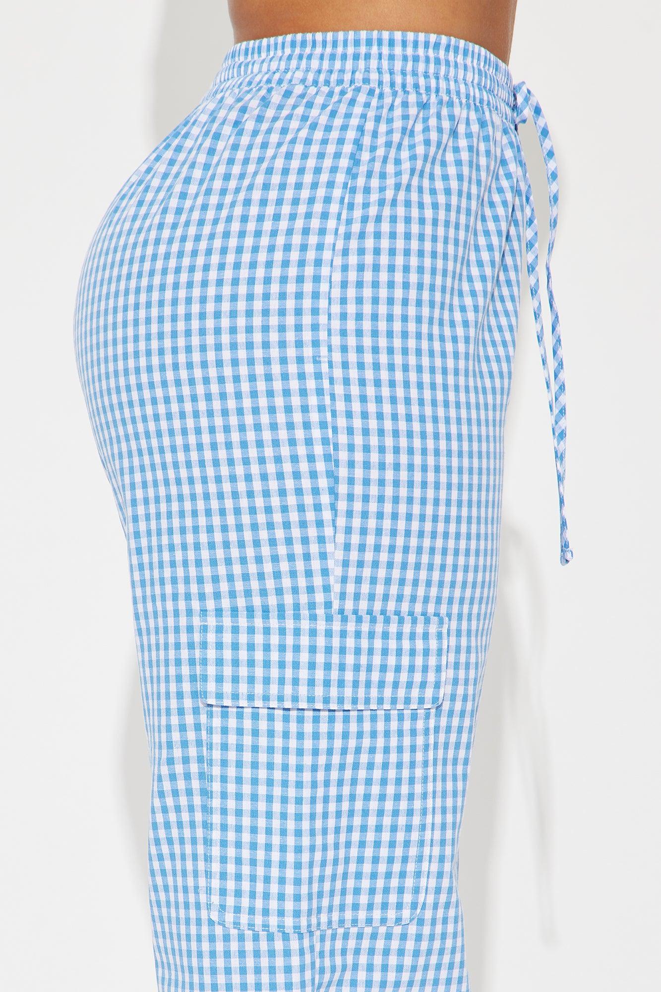 Tell You Stories Gingham Pant - Blue/combo Product Image