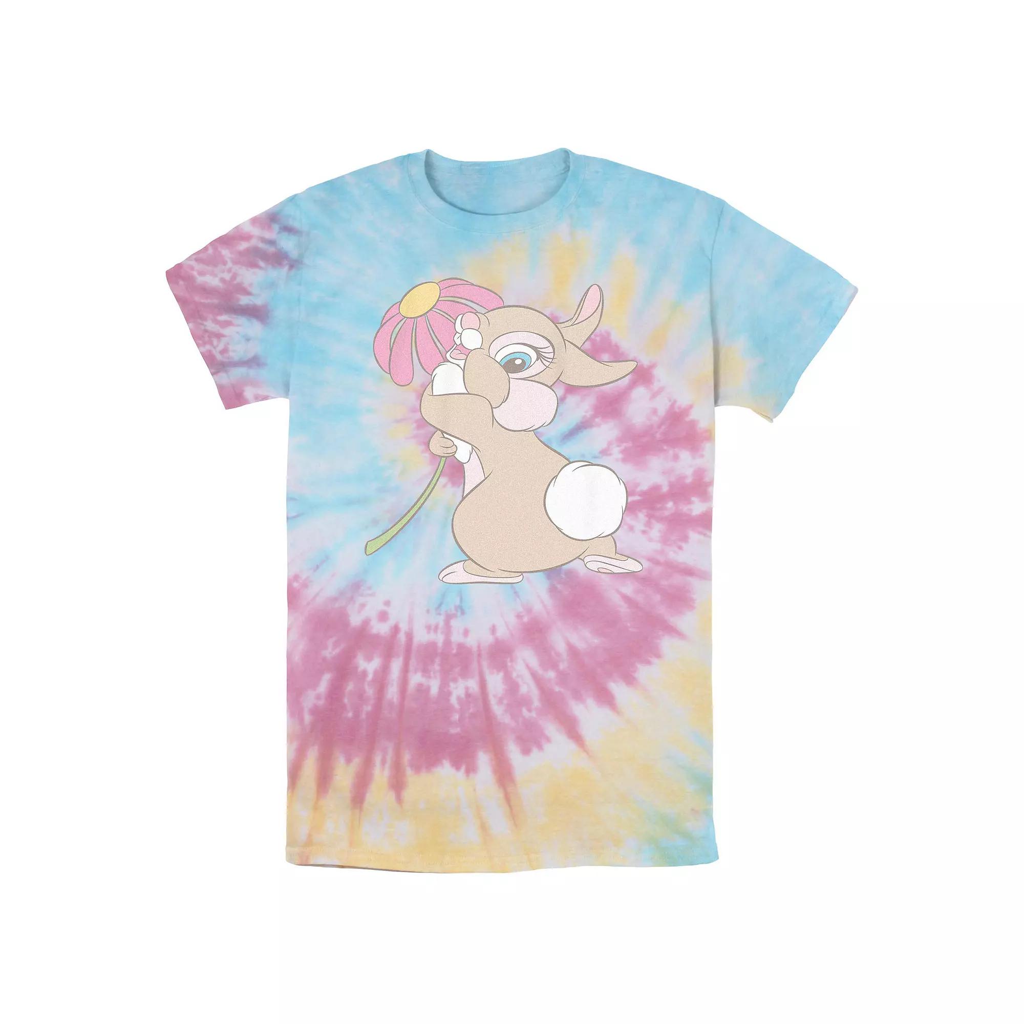 Disney's Bambi Flirty Bunny Tie Dye Men's Graphic Tee, Size: Small, Blue Pink Light Yellow Product Image