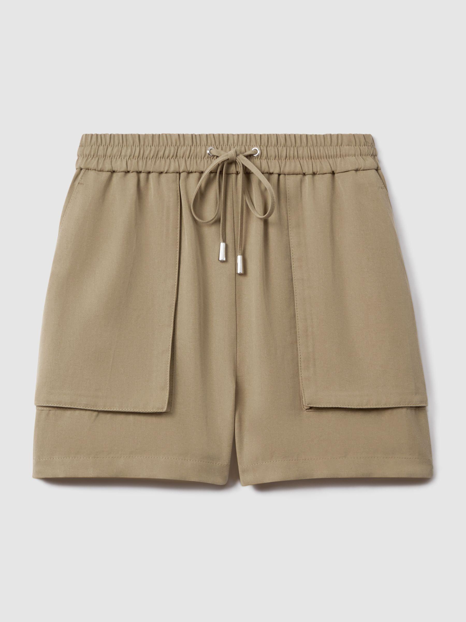Drawstring Shorts with TENCEL™ Fibers in Khaki Product Image