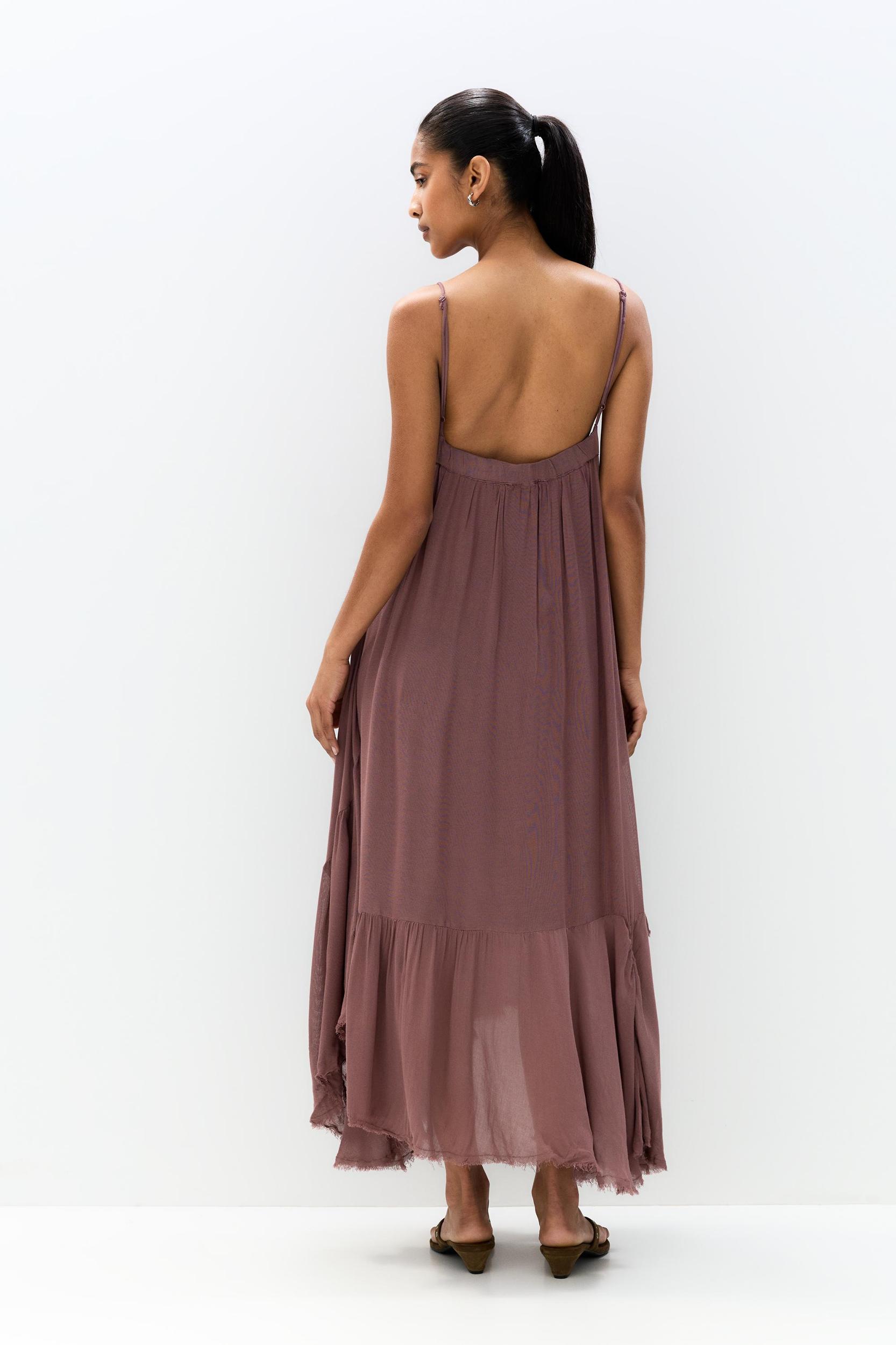 Midi dress with ruffled hem Product Image