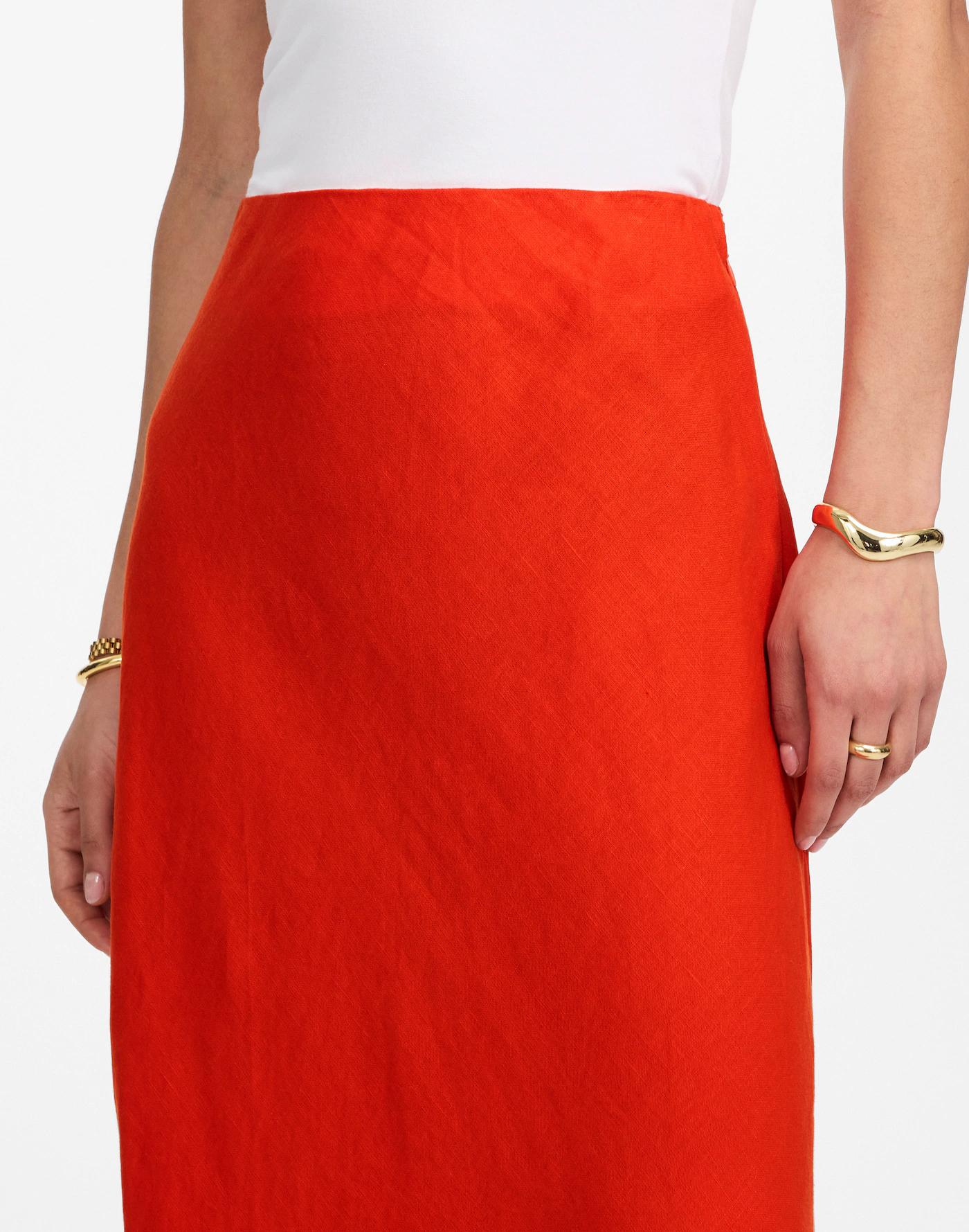 Linen Maxi Slip Skirt Product Image