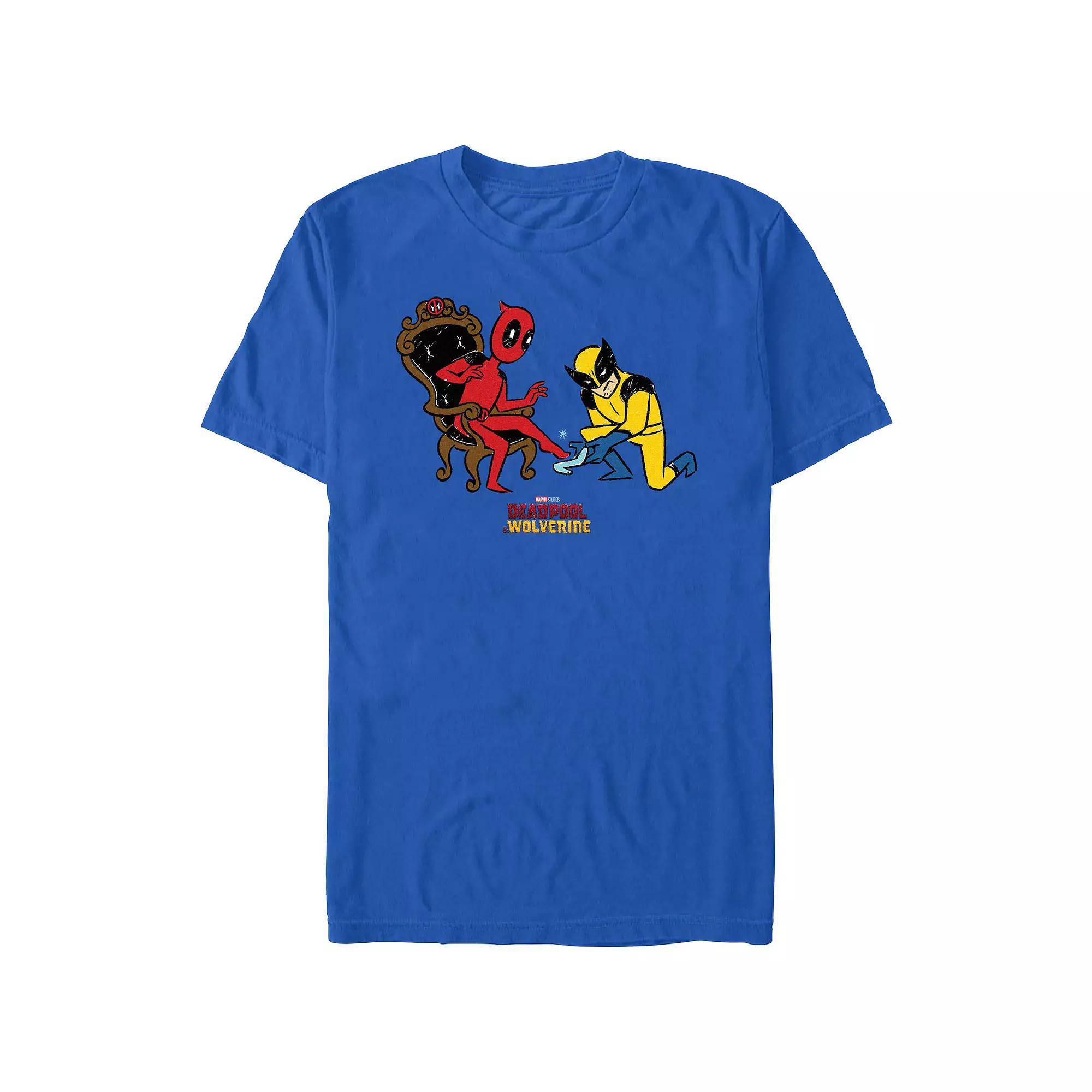 Men's Marvel Deadpool And Wolverine Glass Slipper Try-On Graphic Tee,  Product Image