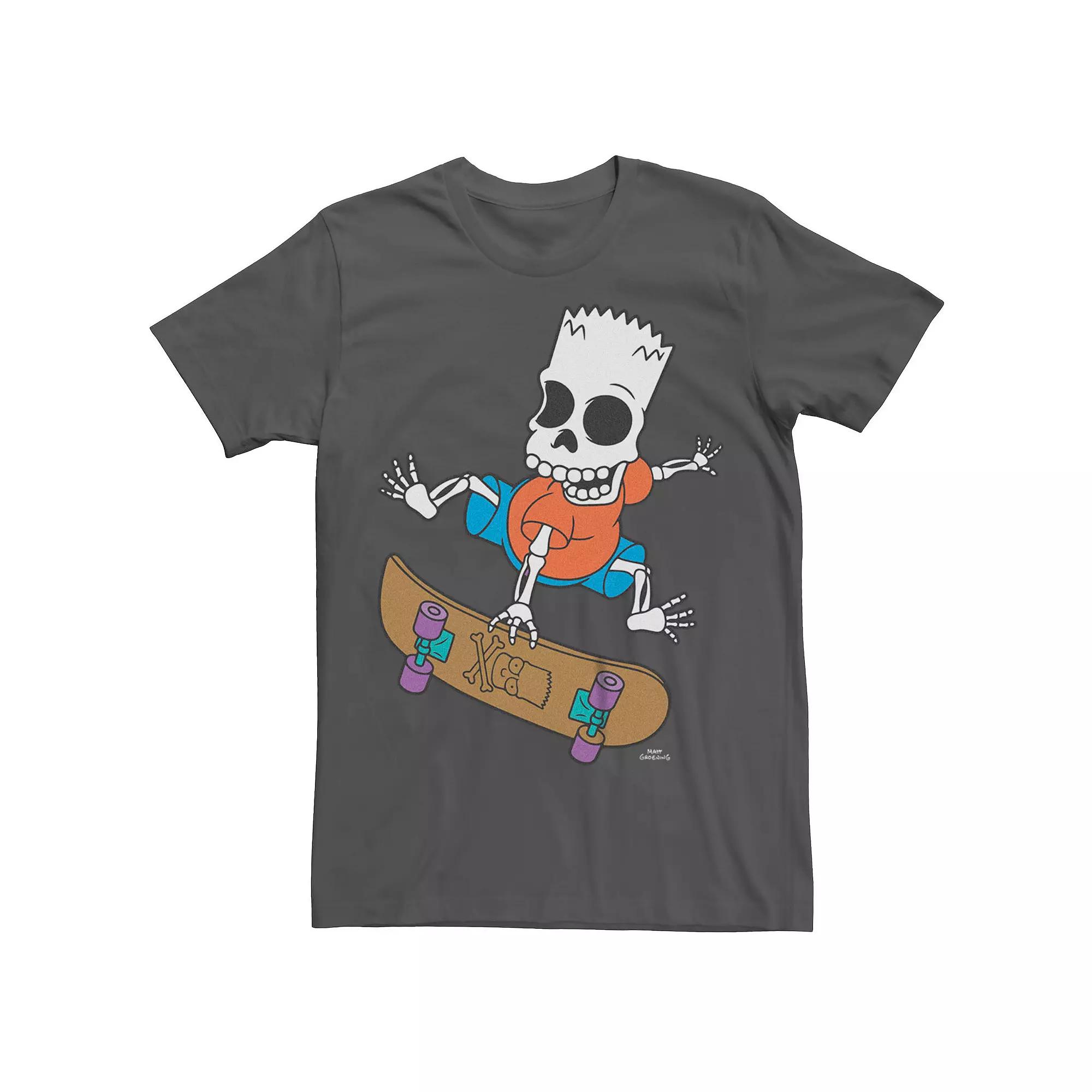 Men's The Simpsons Skeleton Bart Skating Graphic Tee,  Product Image