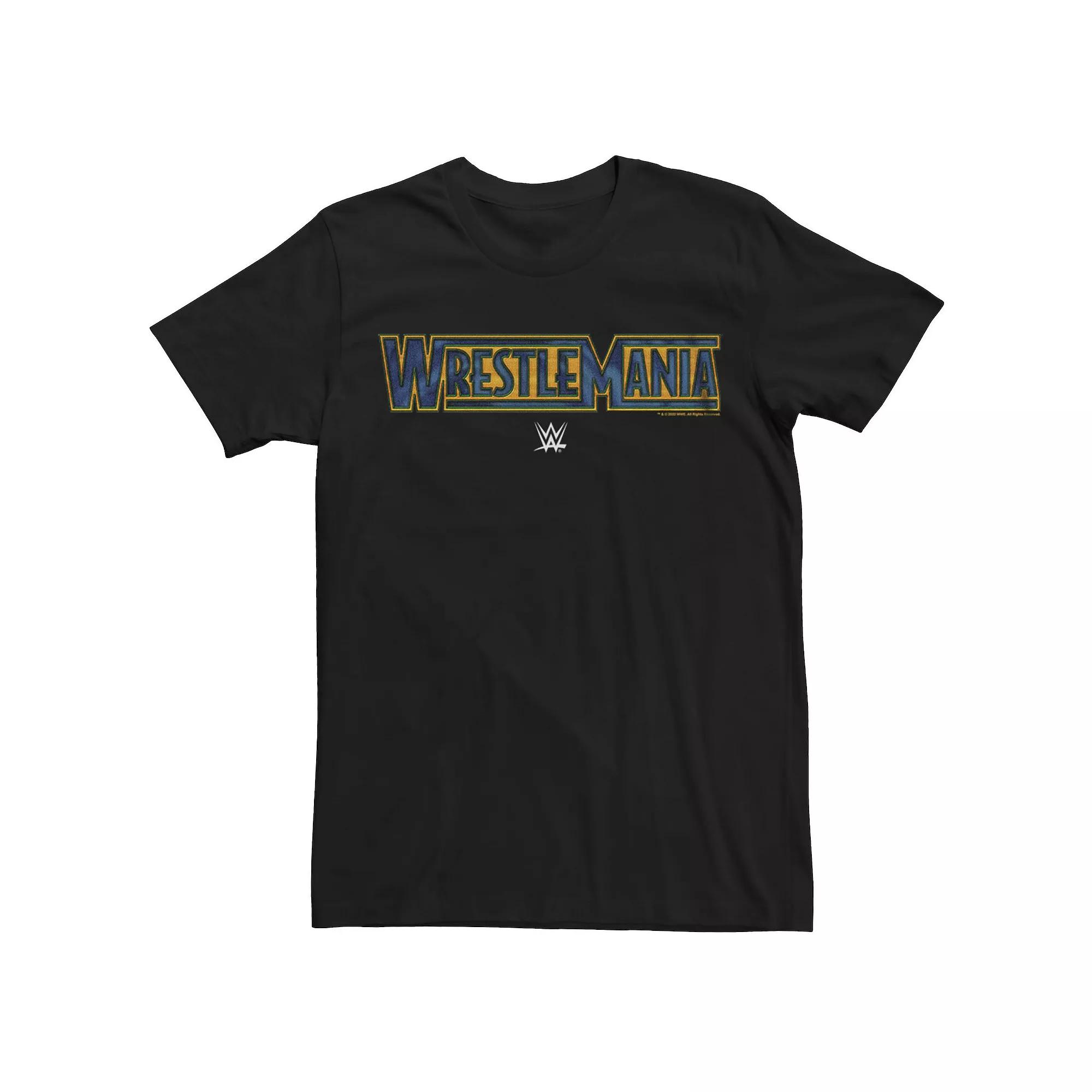 Men's WWE Wrestlemania Blue & Gold Logo Tee,  Product Image