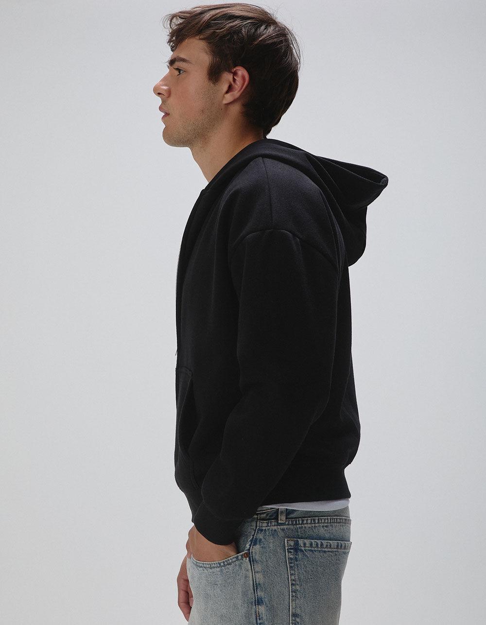 RSQ Mens Oversized Zip-Up Hoodie - BLACK Product Image