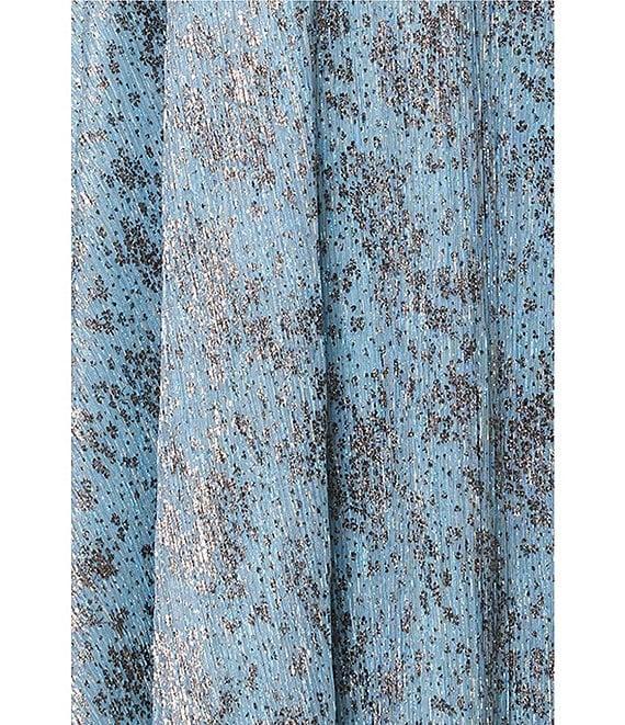 Xscape Plus Size Ruffled One Shoulder Crinkled Foil A-Line Gown Product Image