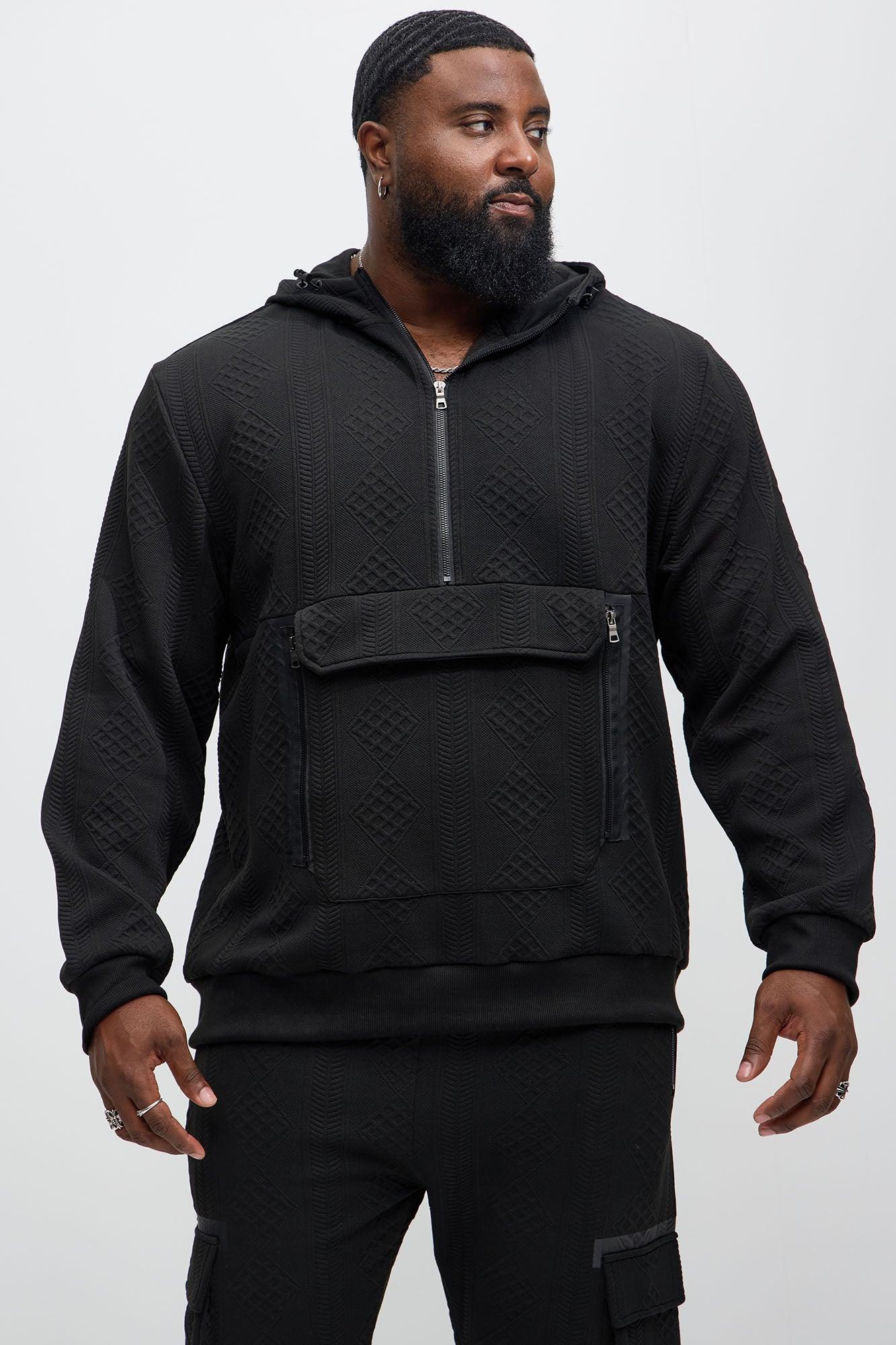 Practical Quarter Zip Hoodie - Black Product Image