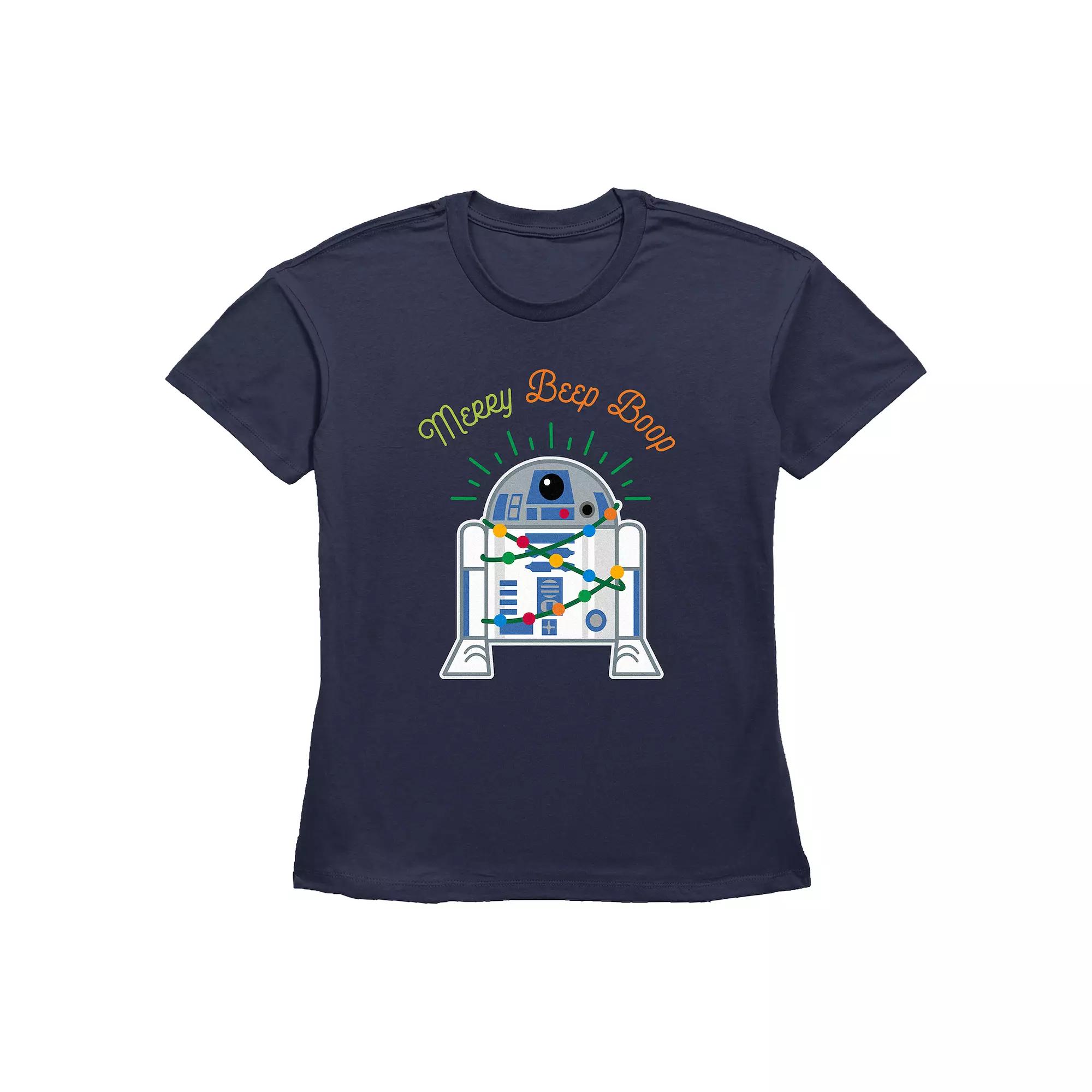 Women's Star Wars R2-D2 Merry Beep Boop Graphic Tee,  Product Image