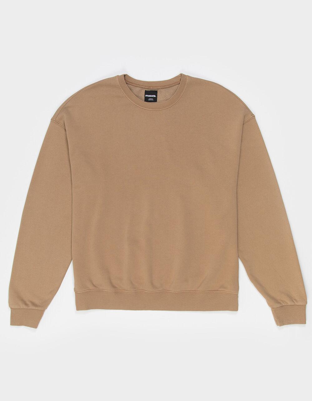 RSQ Mens Washed Oversized Crewneck Sweatshirt - TAN Product Image