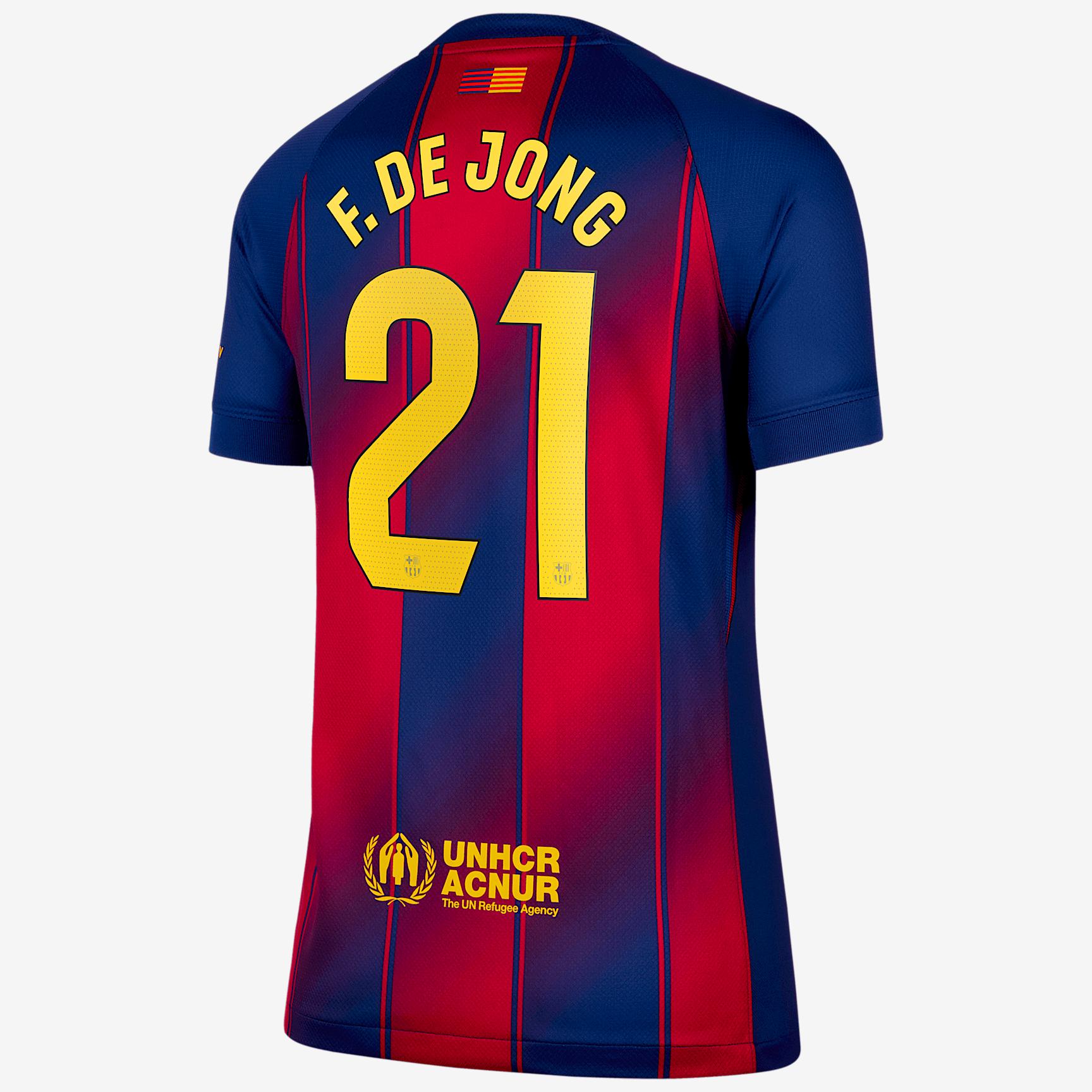 Frenkie de Jong Barcelona 2025/26 Stadium Home Nike Women's Dri-FIT Soccer Jersey Product Image