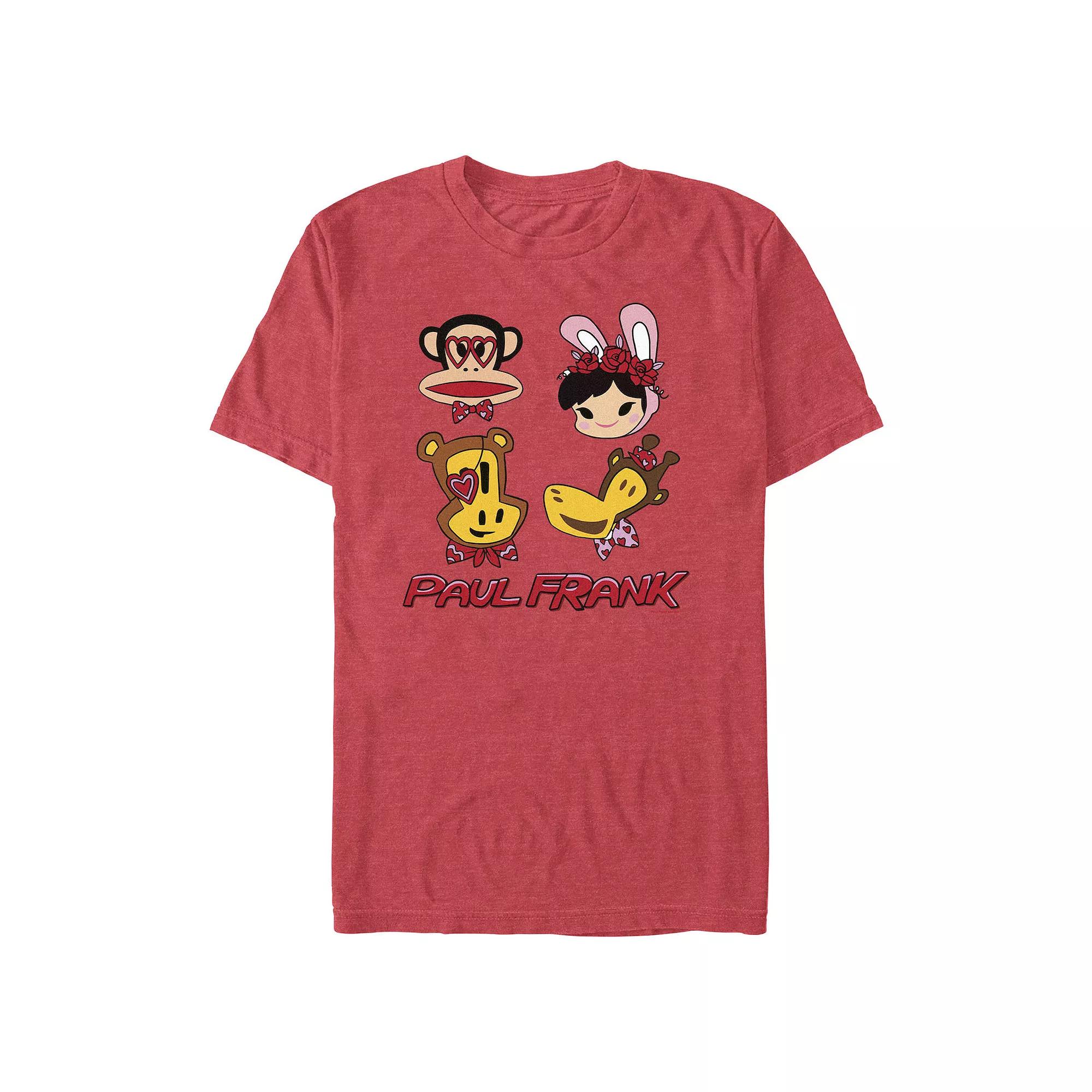 Men's Paul Frank Valentine's Day Friends Graphic Tee, Size: XXL, Red Grey Product Image