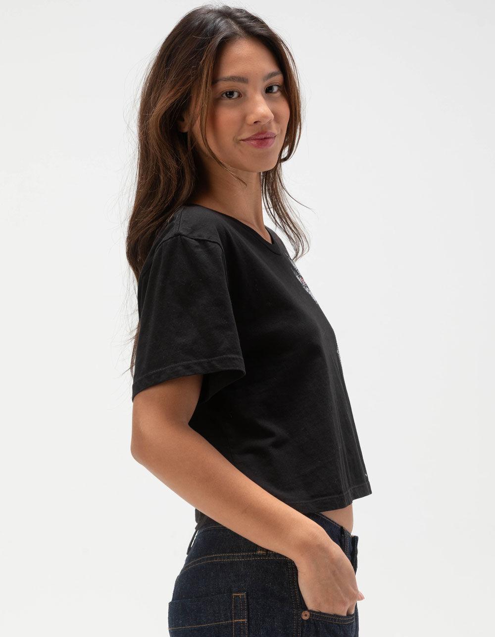 AFFLICTION Live Womens Crop Tee - BLACK Product Image