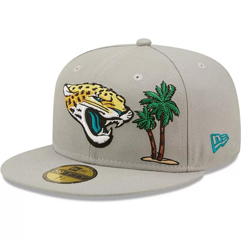 Men's New Era Gray Jacksonville Jaguars City Describe 59FIFTY Fitted Hat,  Product Image