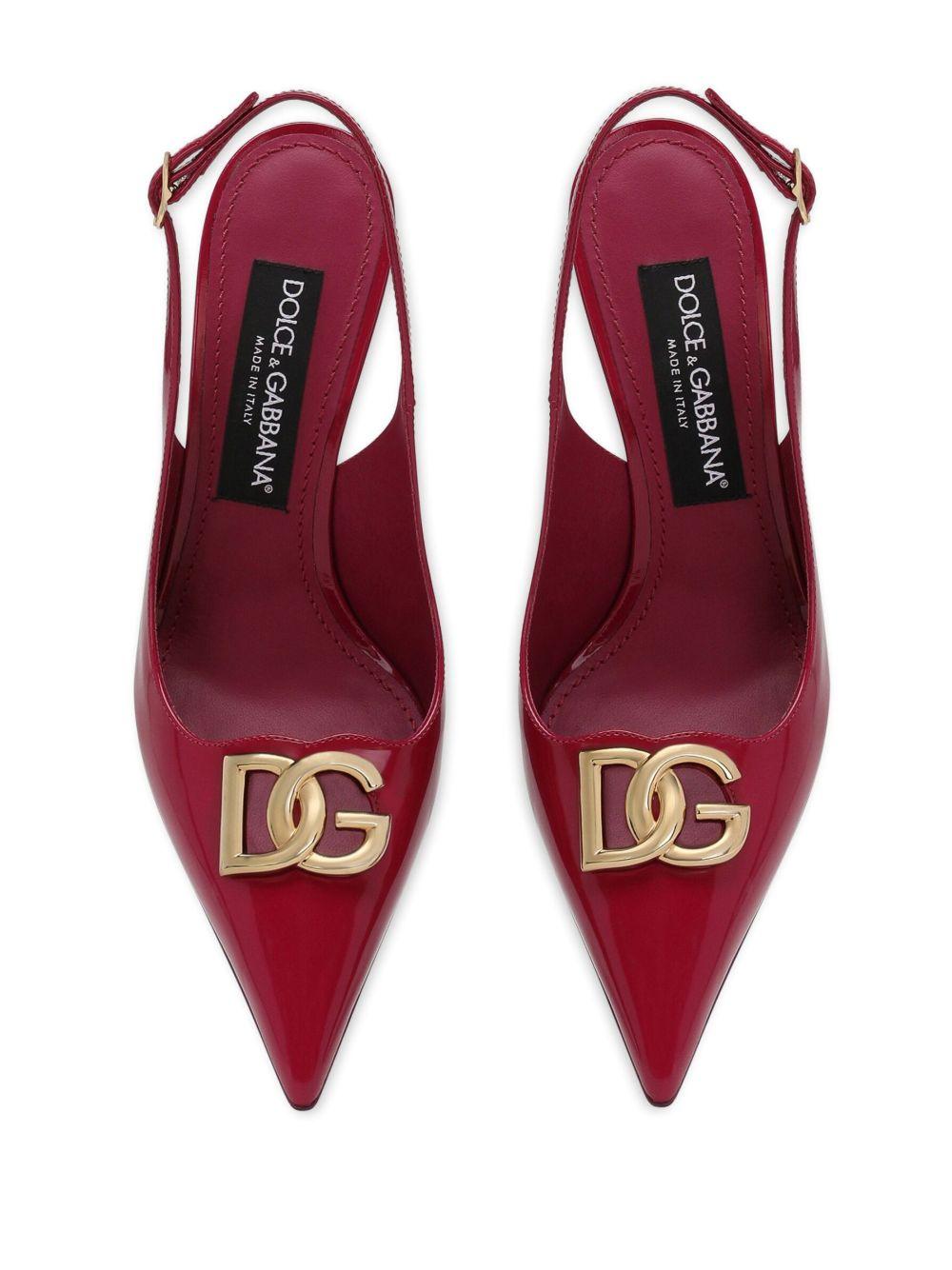 logo-plaque heeled slingback pumps Product Image