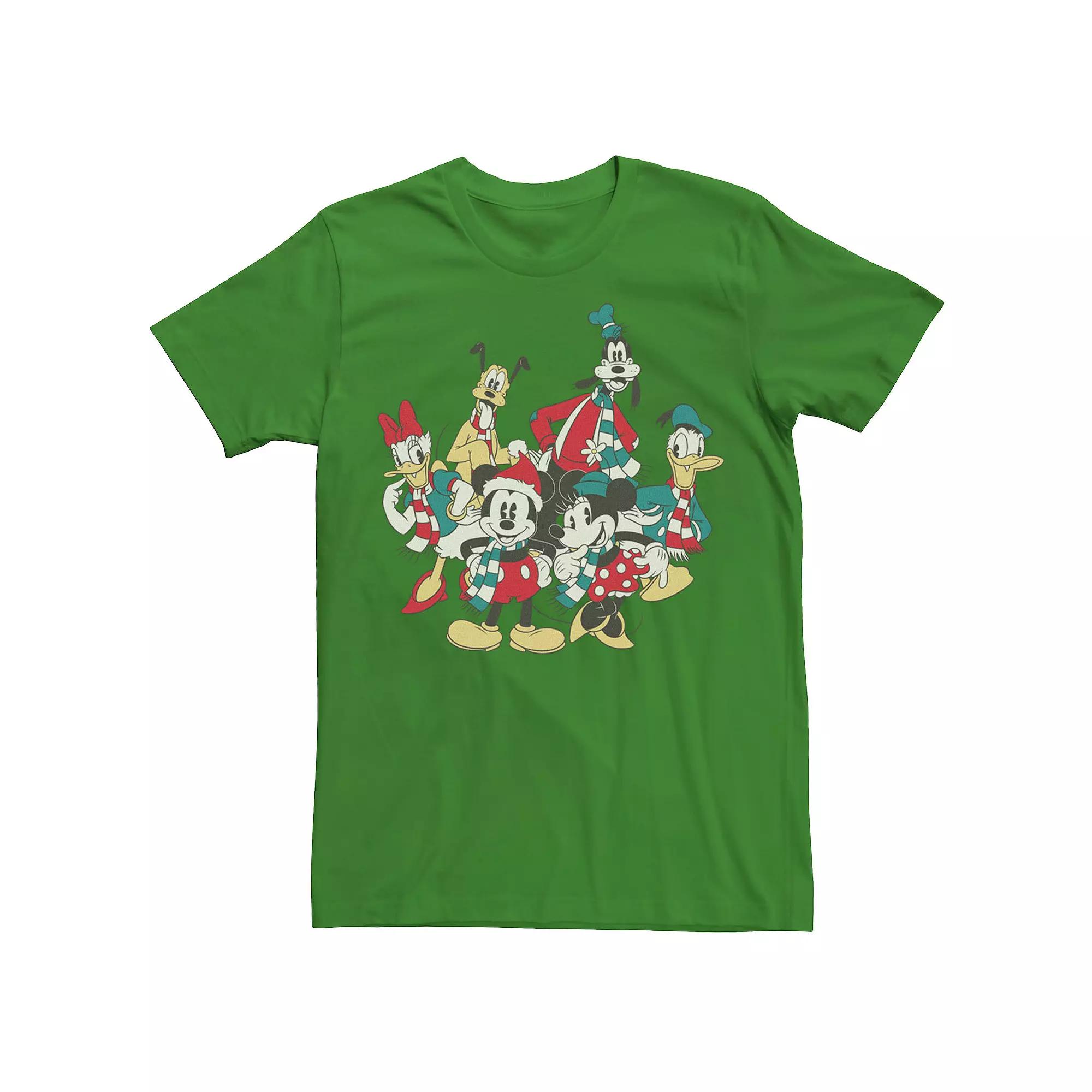 Men's Mickey Classic Holiday Group Christmas Group Shot Tee,  Product Image