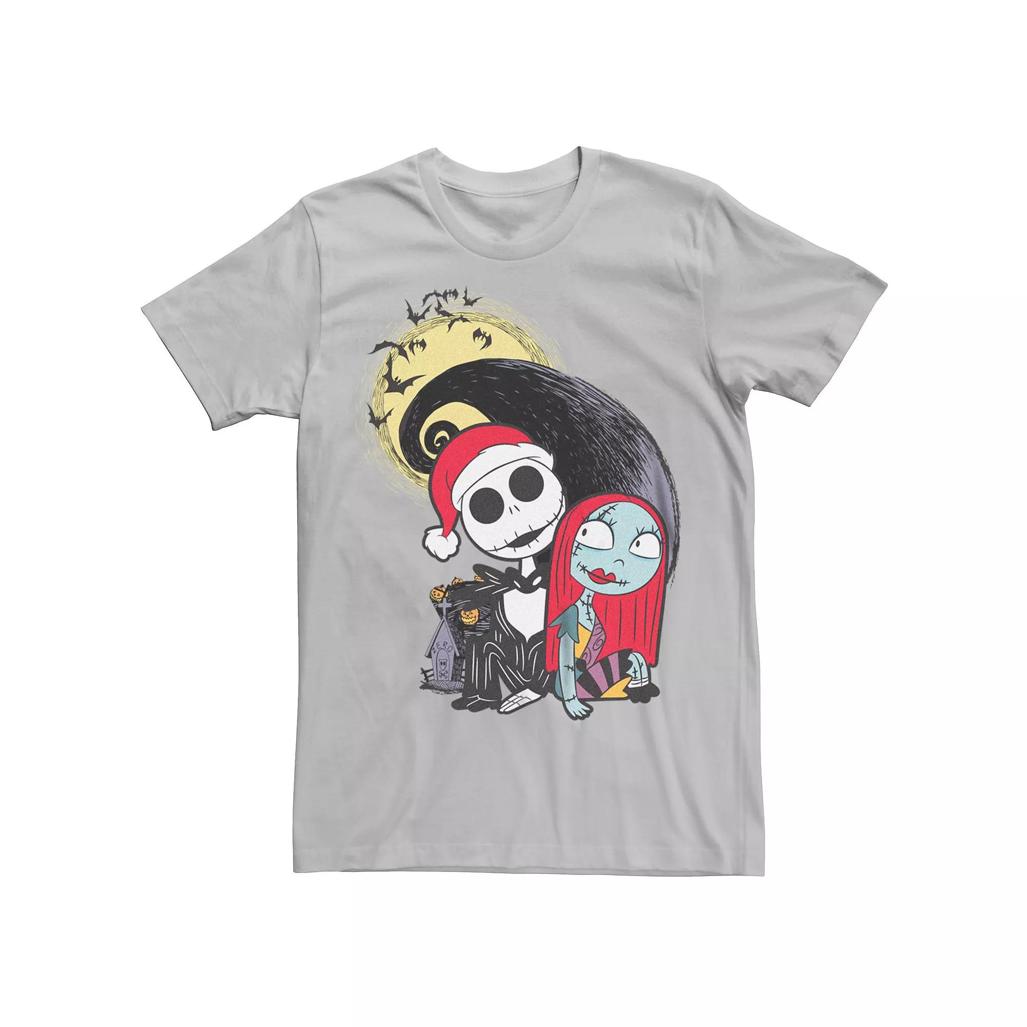 Disney's The Nightmare Before Christmas Men's Jack And Sally Spiral Hill Tee,  Product Image