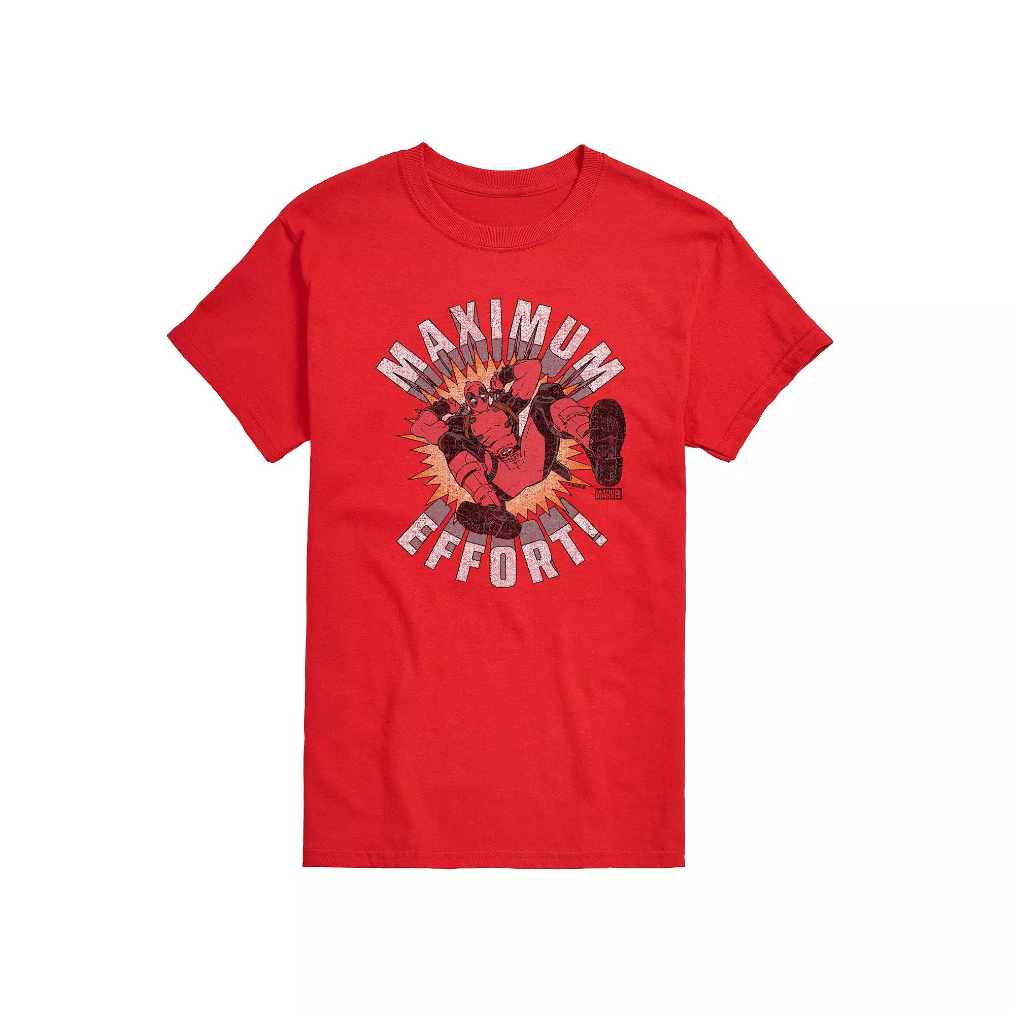 Men's Marvel Deadpool Maximum Effort Long Sleeve Graphic Tee,  Product Image