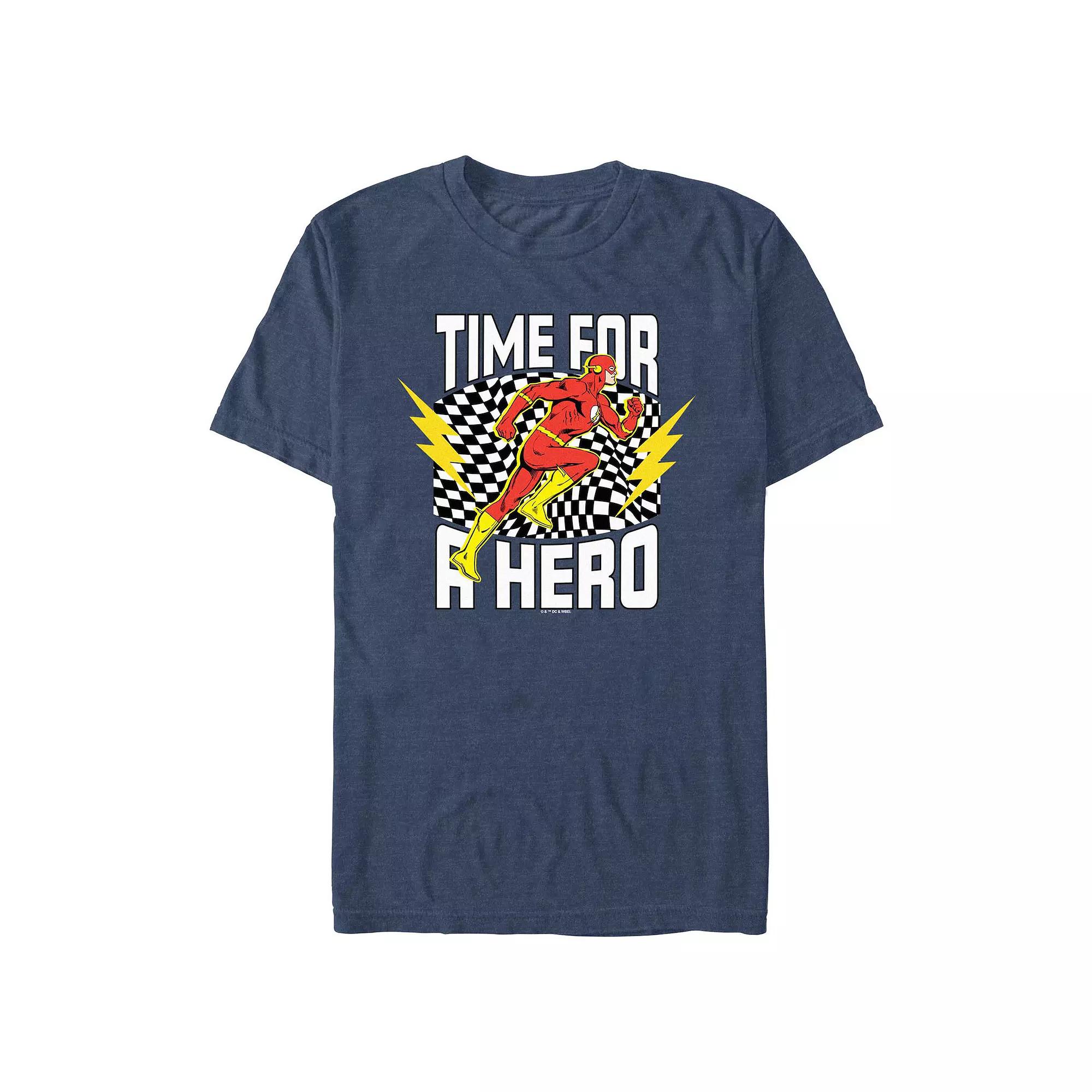 Men's The Flash Time For A Hero Graphic Tee, Size: XL, Navy Grey Product Image