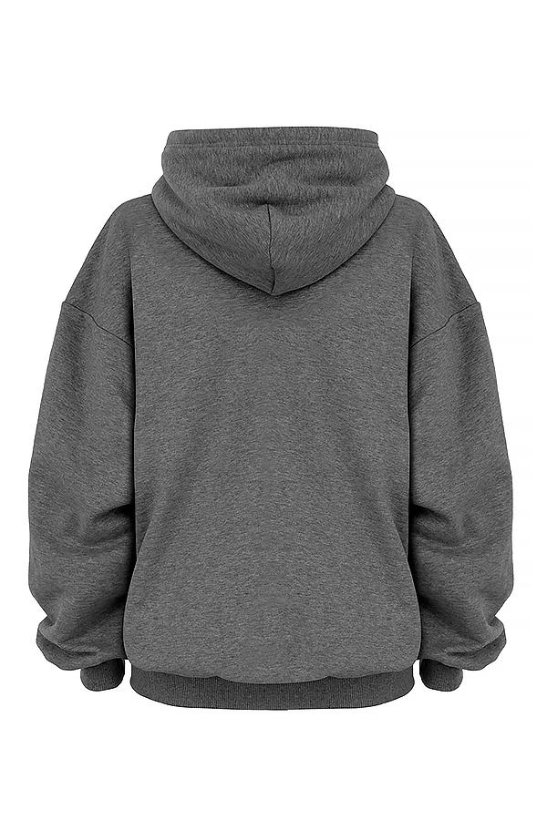 Halo  dark grey cotton fleece-back oversized hoodie Product Image