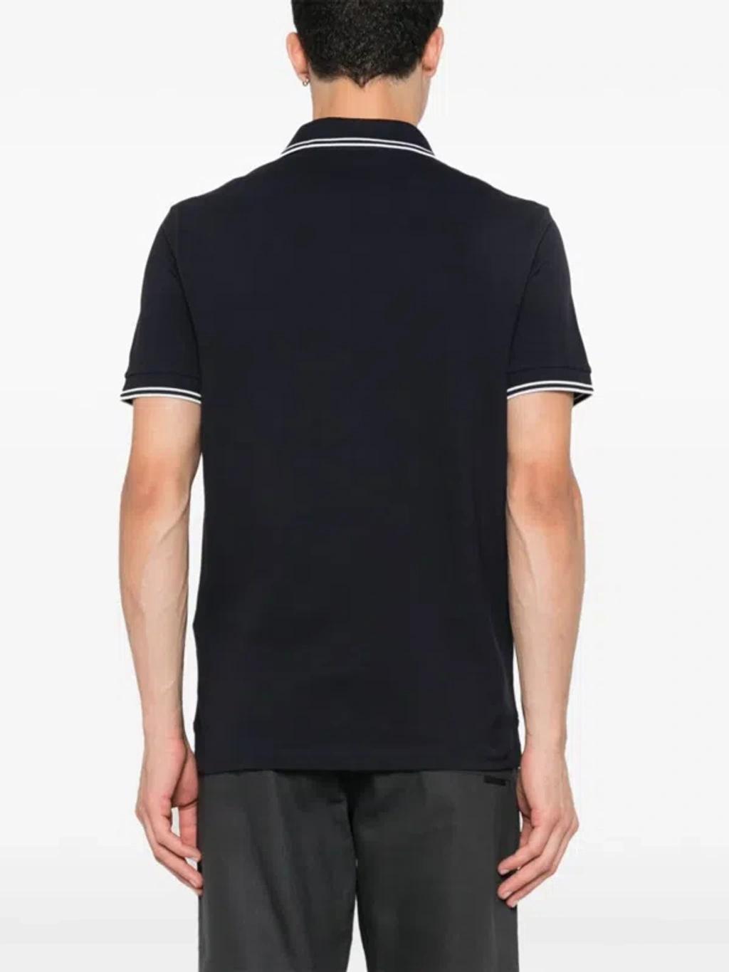 STONE ISLAND Mens Black Brand-patch Regular-fit Stretch-cotton Polo Shirt Xl Product Image