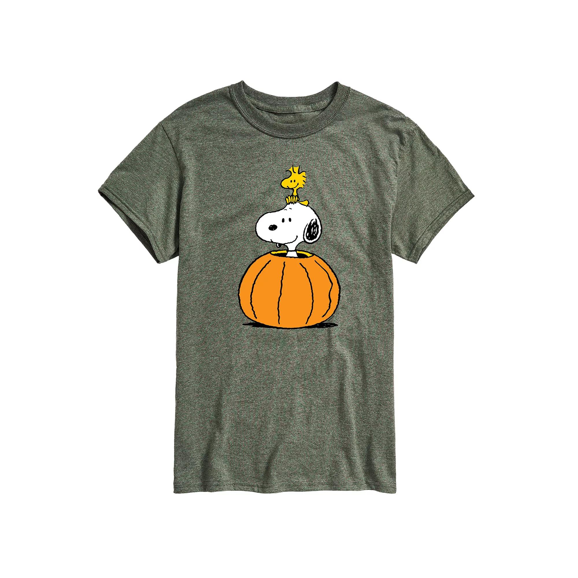 Men's Peanuts Snoopy Woodstock Pumpkin Graphic Tee,  Product Image
