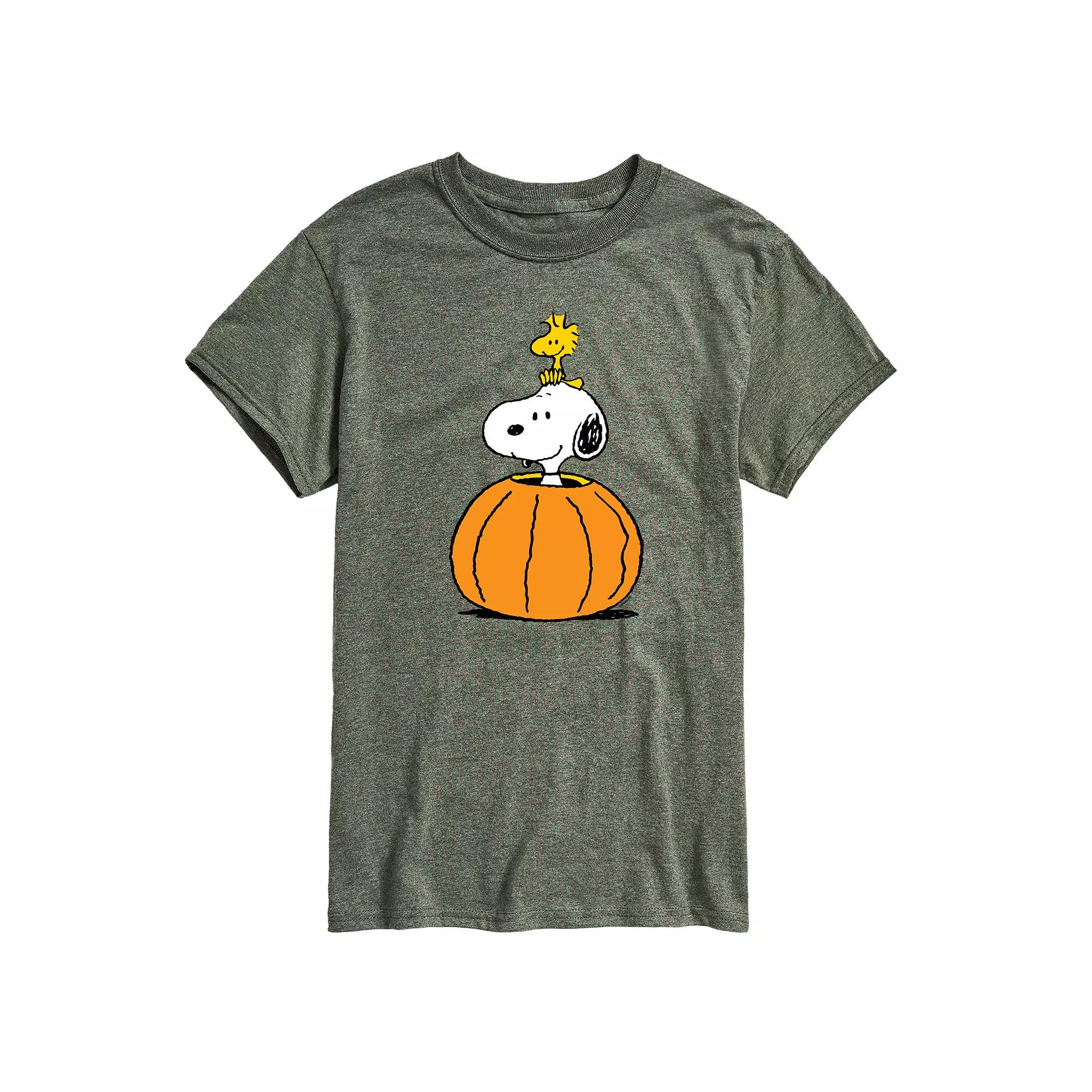Men's Peanuts Snoopy Woodstock Pumpkin Graphic Tee,  Product Image