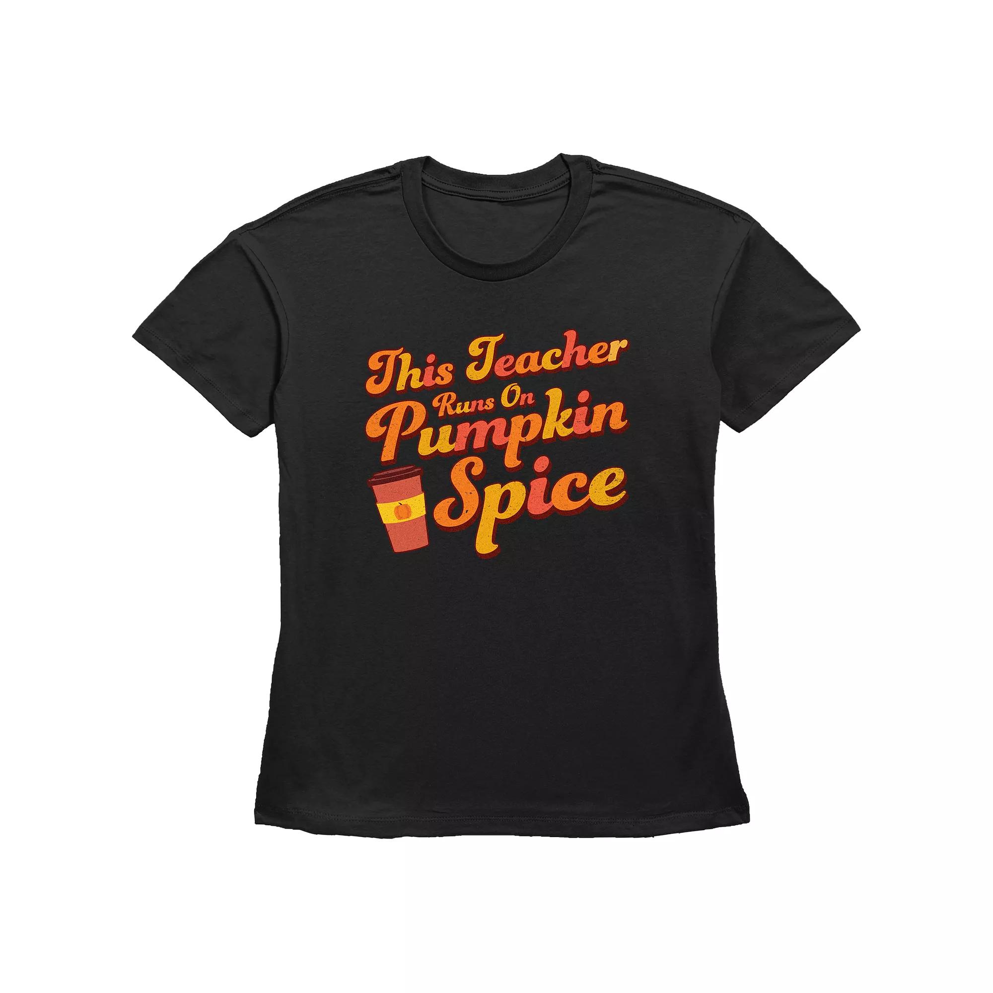 Women's This Teacher Runs On Pumpkin Spice Graphic Tee,  Product Image
