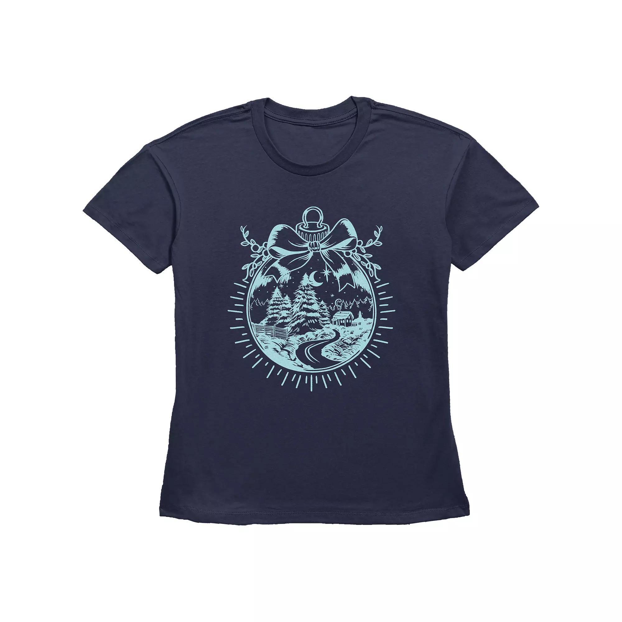 Women's Blue Moon Neon Lights Sign Graphic Tee,  Product Image