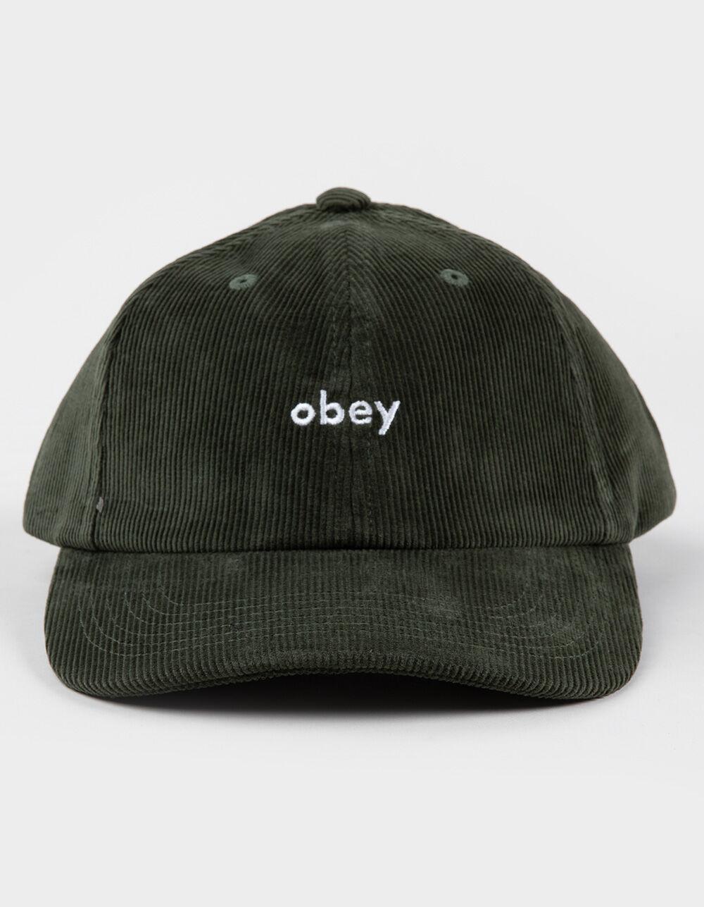 OBEY Lowercase 6 Panel Corduroy Strapback Hat - BROWN Product Image