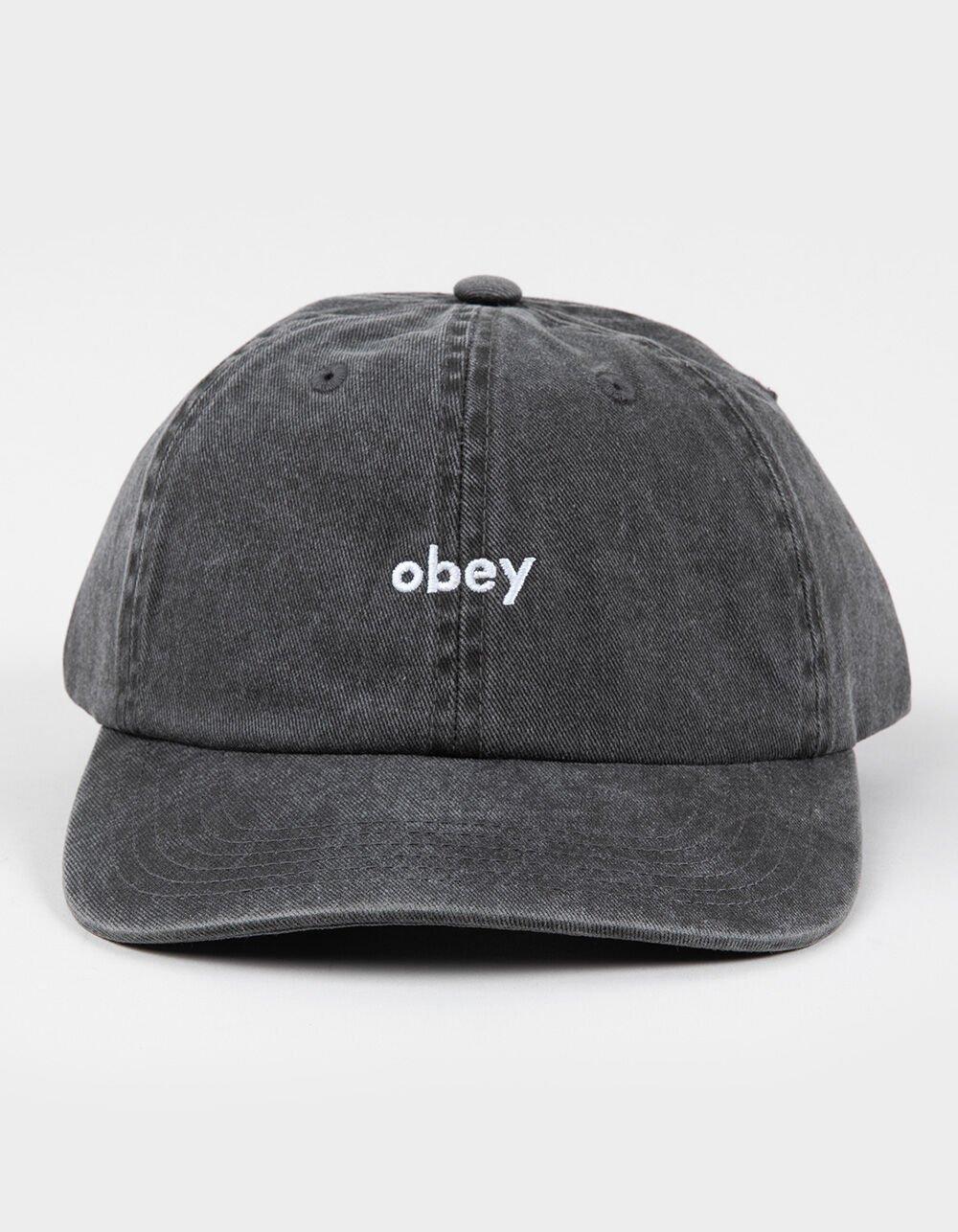 OBEY Pigment Lowercase 6 Panel Strapback Hat - BLACK Product Image