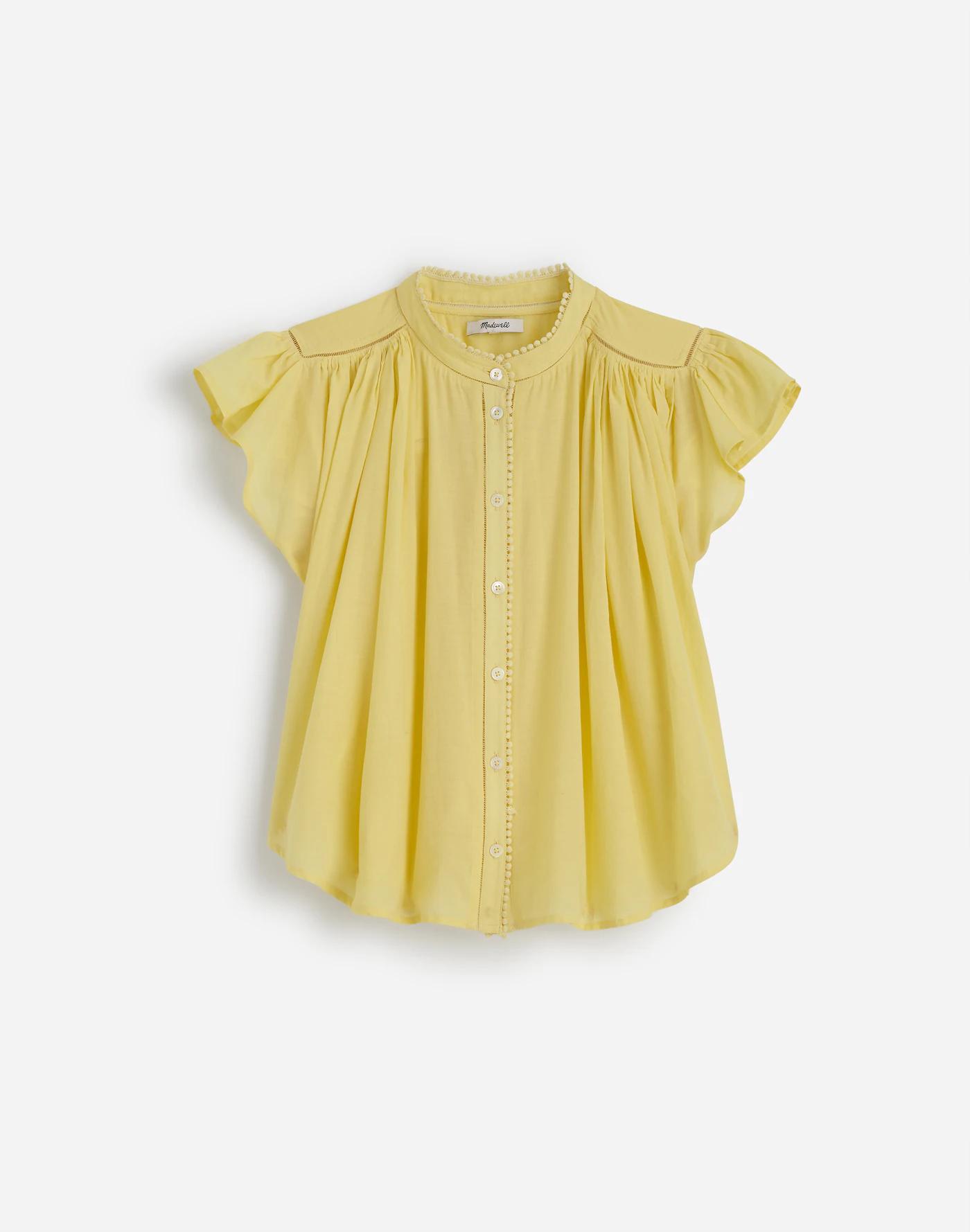 Shirred Lace-Trim Top Product Image