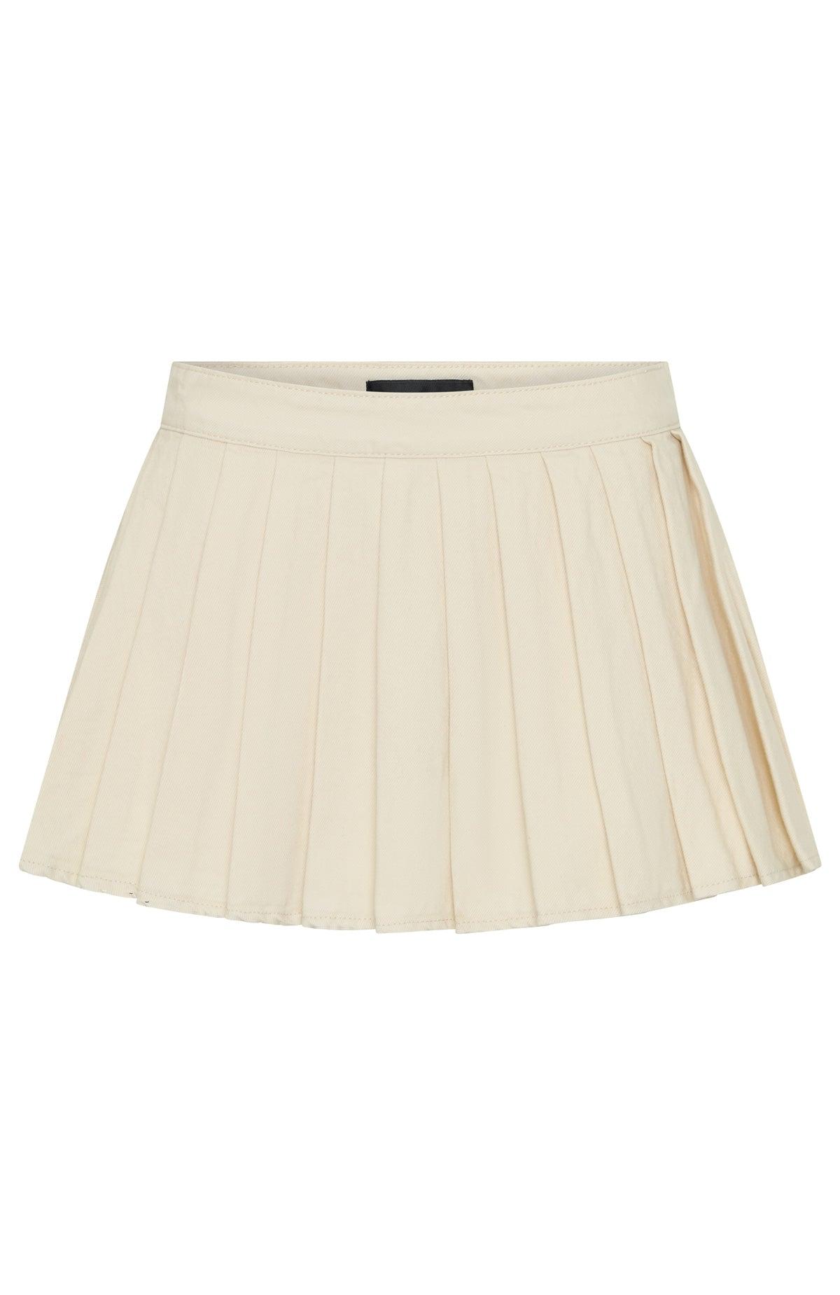 Ayla Denim Mini Skort Cream Product Image