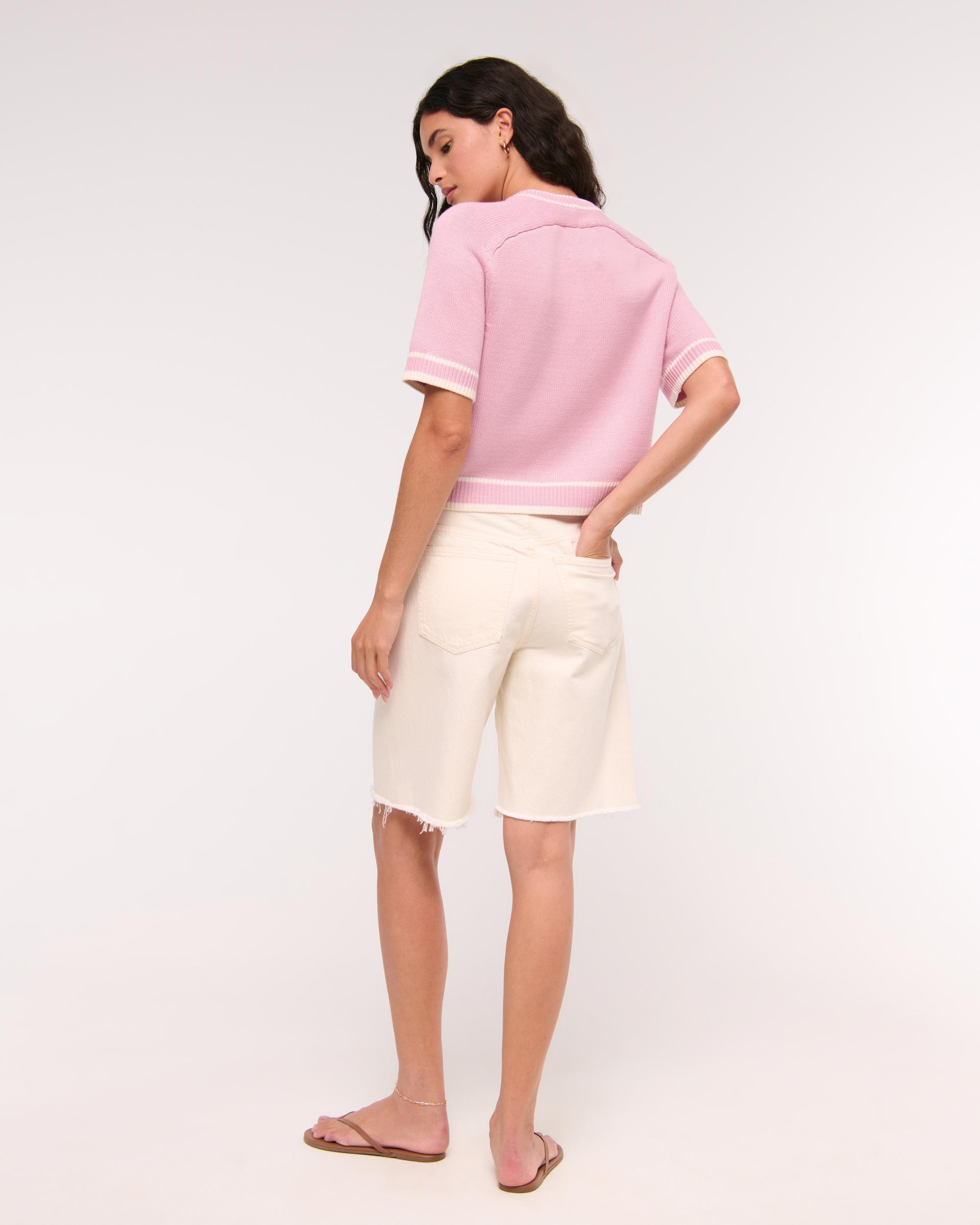 The A&F Madeline Textural Crew Sweater Tee Product Image