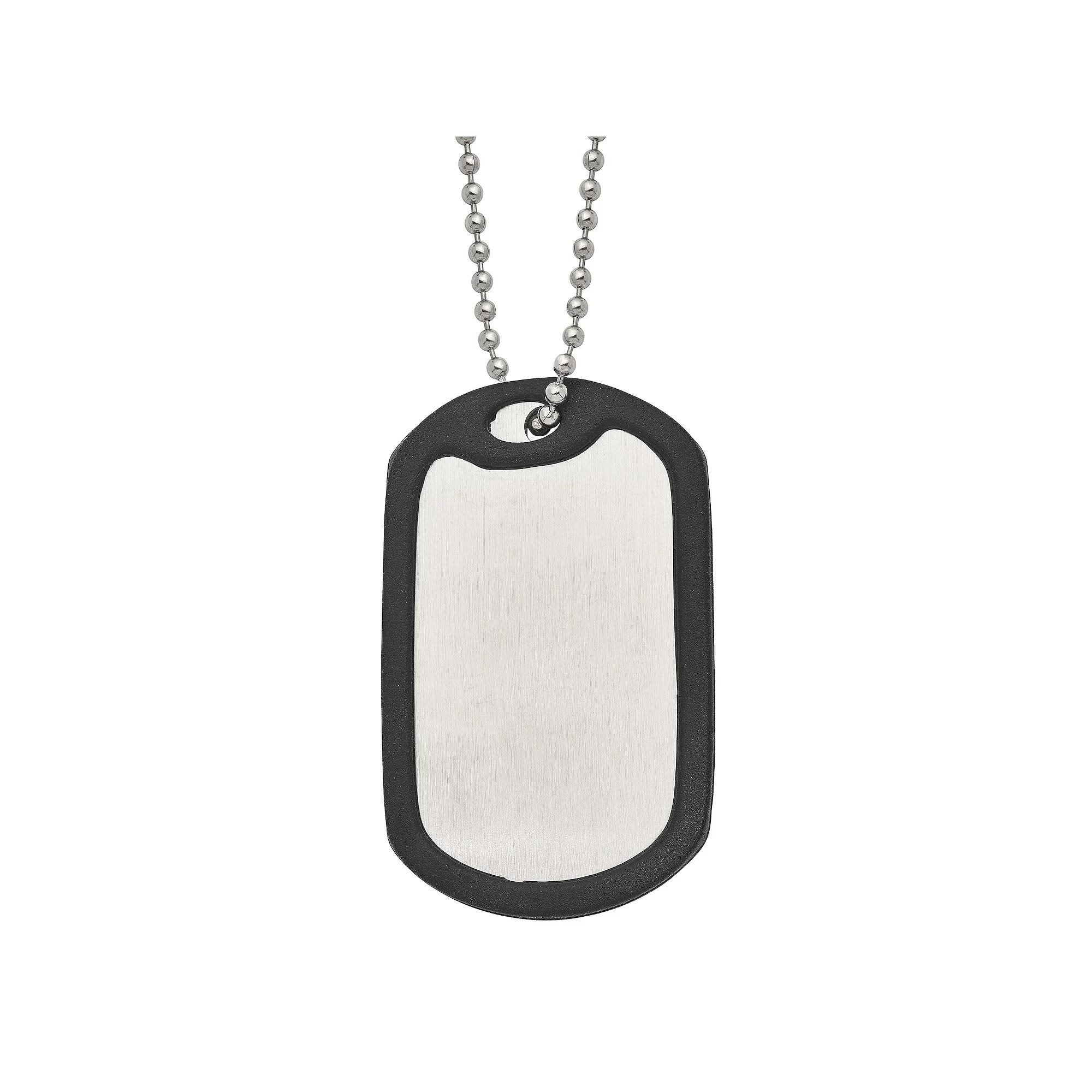 Men's Brushed Stainless Steel Dog Tag Necklace,  Product Image