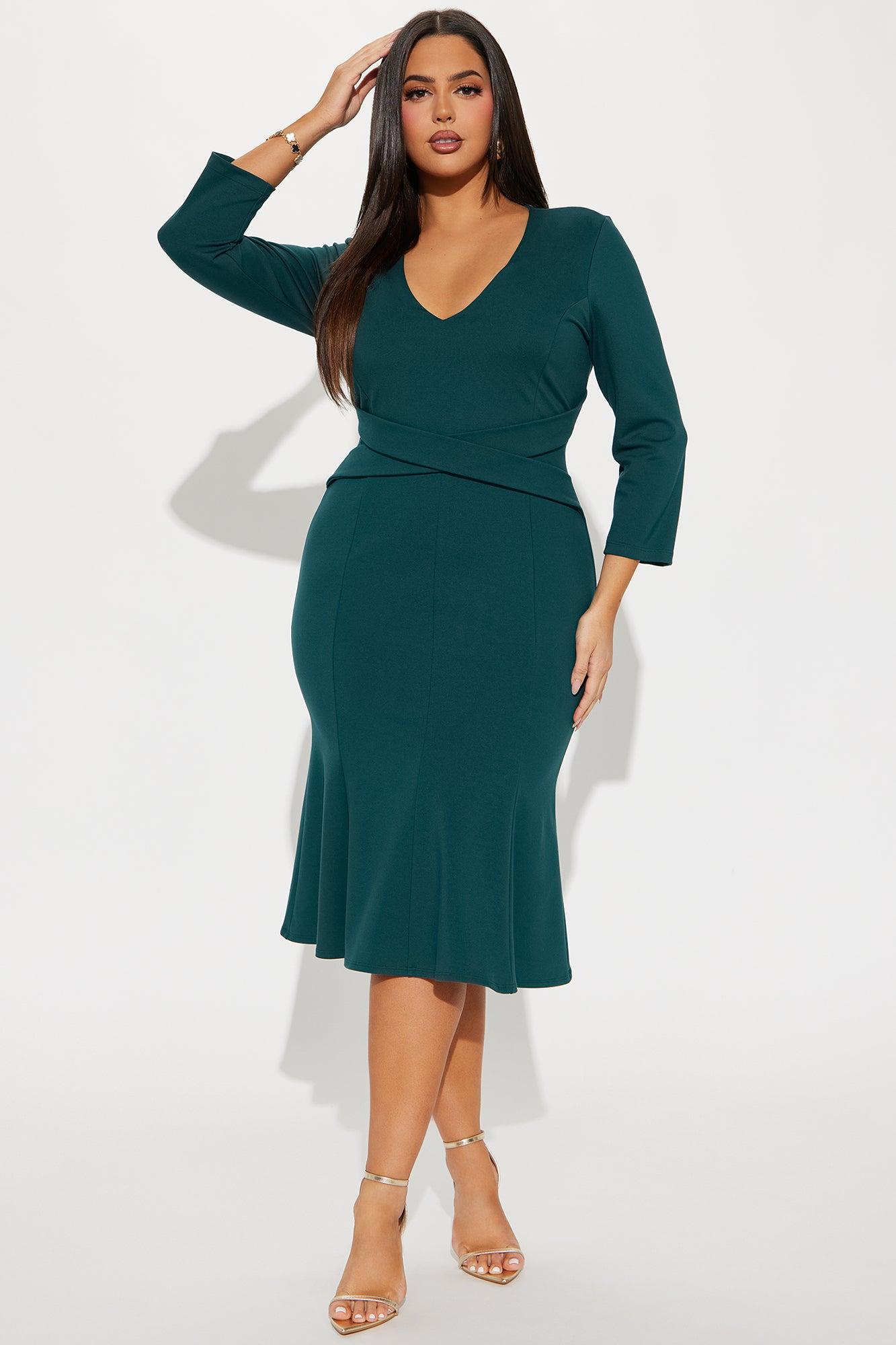 Modern Class Ponte Midi Dress - Hunter Product Image