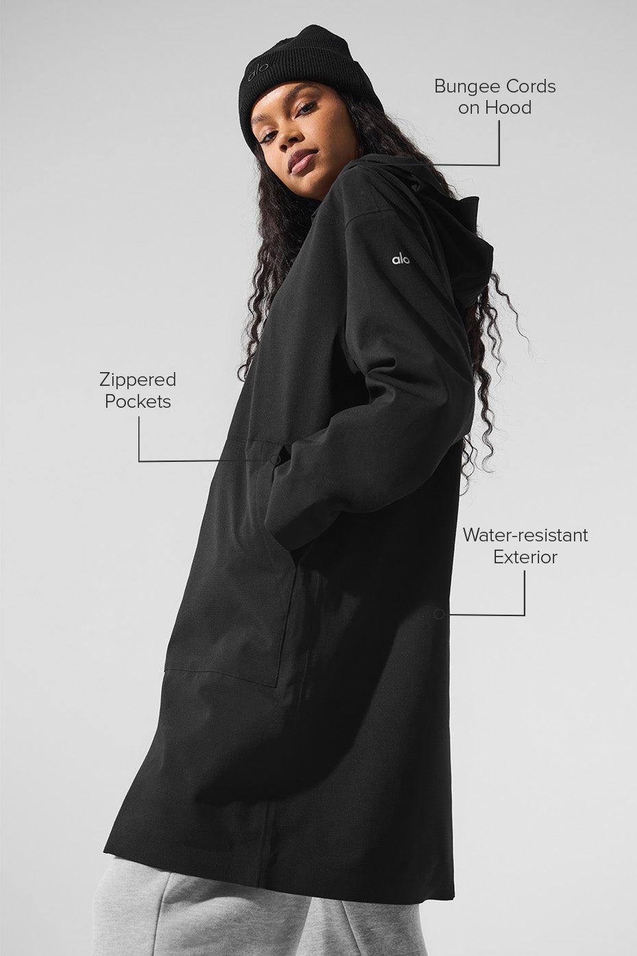 Rain Or Shine Long Coat - Black Female Product Image