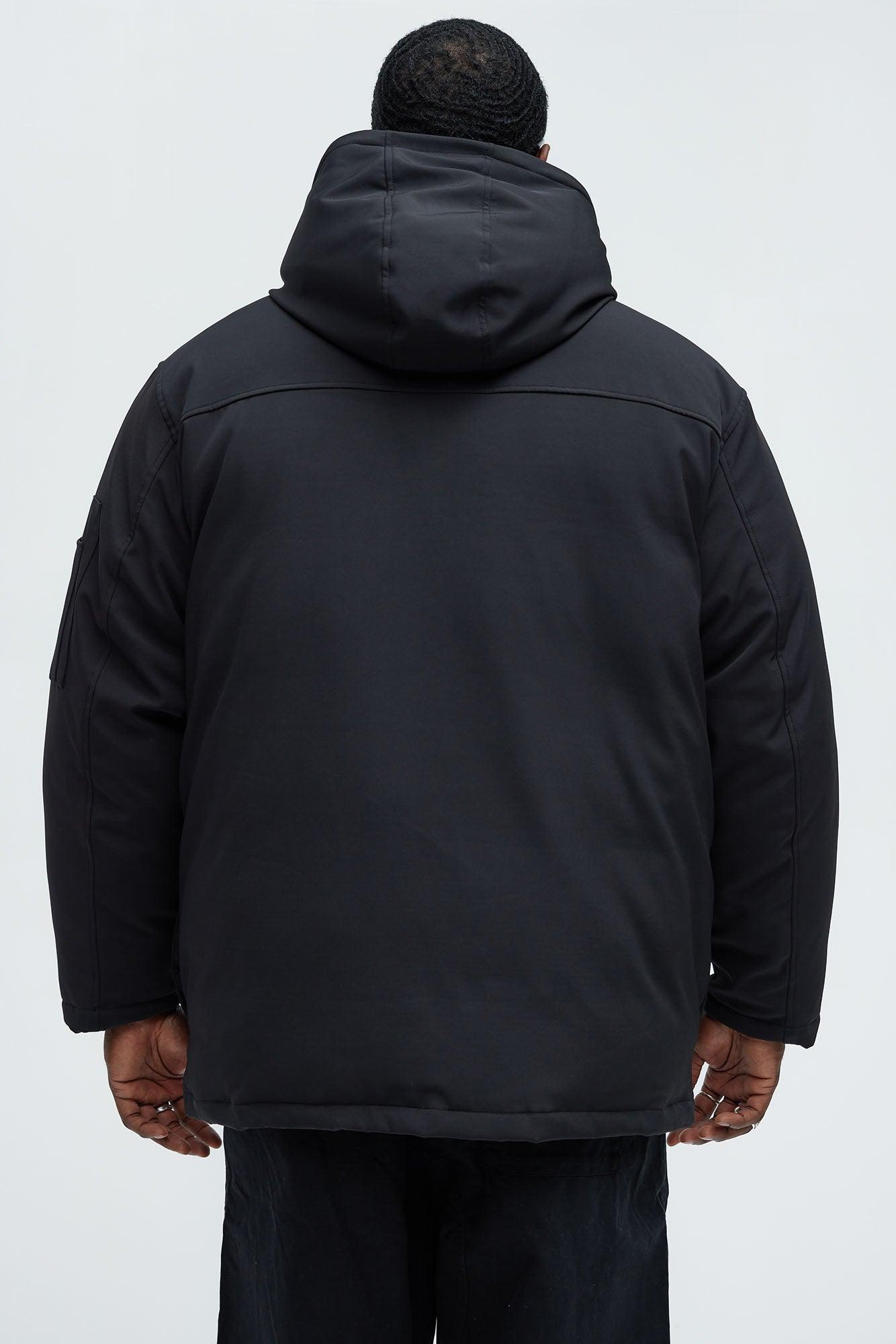 Better Days Padded Hooded Long Coat - Black Product Image