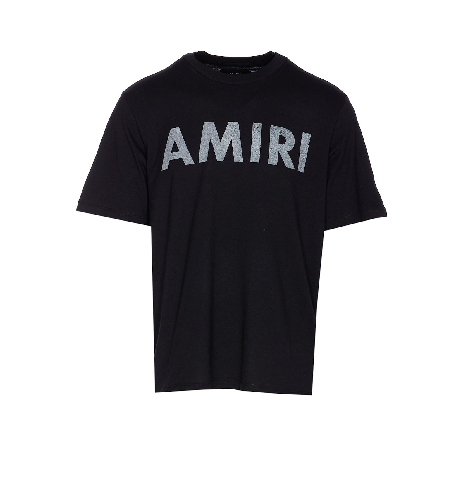 AMIRI Black Cotton T-shirt With Bold Logo Statement Product Image
