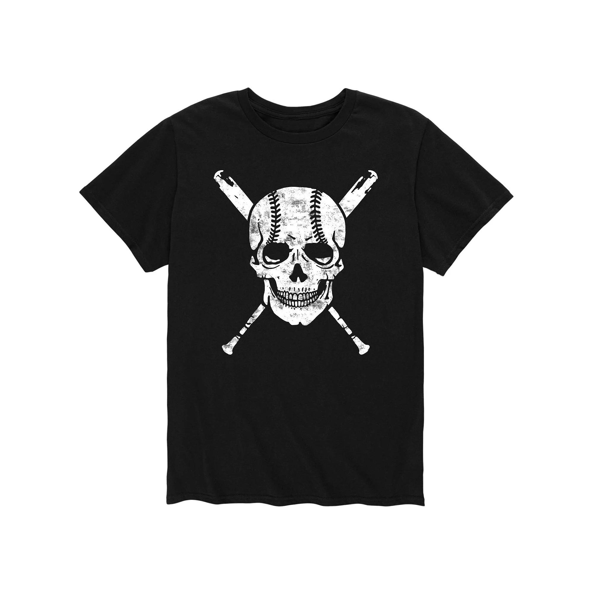 Men's Baseball Skull Tee,  Product Image